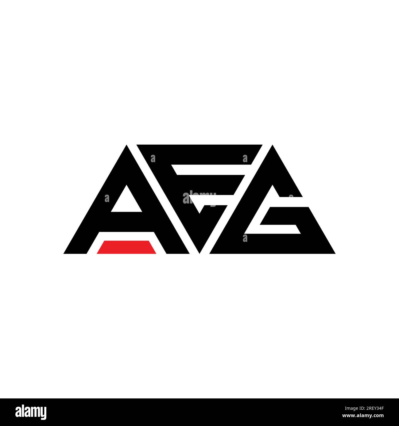 Logo AEG en forme de triangle. Monogramme de logo triangle AEG. Modèle de logo vecteur triangle AEG avec couleur rouge. AEG triangul Illustration de Vecteur