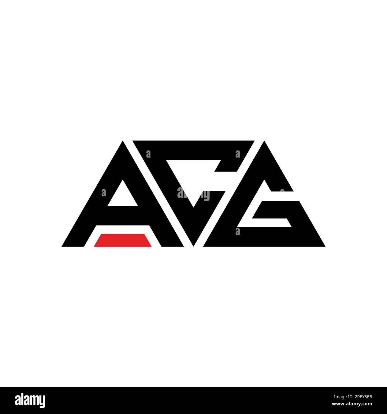Logo de lettre triangle ACG avec forme de triangle. Monogramme de logo triangle ACG. Modèle de logo vectoriel triangle ACG avec couleur rouge. ACG triangul Illustration de Vecteur