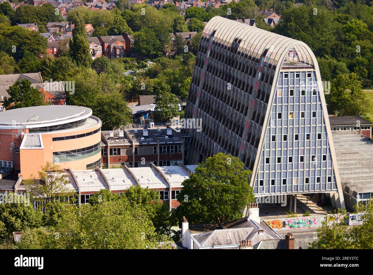 Building, est un bâtiment moderniste à Fallowfield, Manchester faisait partie de Manchester Polytechnic puis Manchester Metropolitan University Banque D'Images