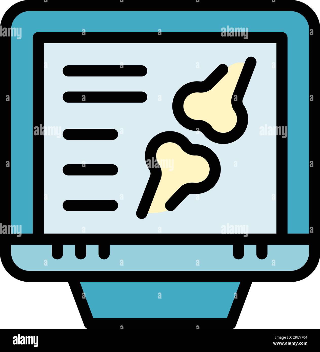 Vecteur de contour d'icône d'os d'image radiologique. Machine médicale. Santé irm couleur plate Illustration de Vecteur