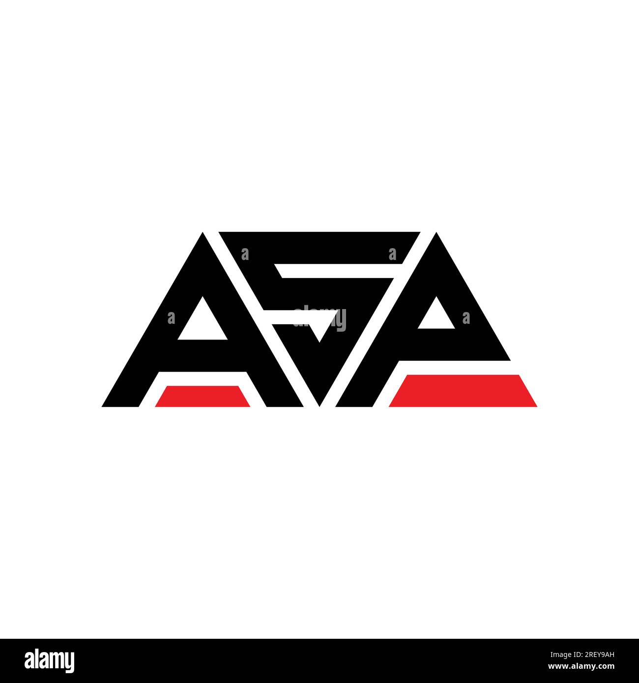 Logo lettre triangle ASP avec forme de triangle. Monogramme de logo triangle ASP. Modèle de logo vecteur triangle ASP avec couleur rouge. ASP triangul Illustration de Vecteur