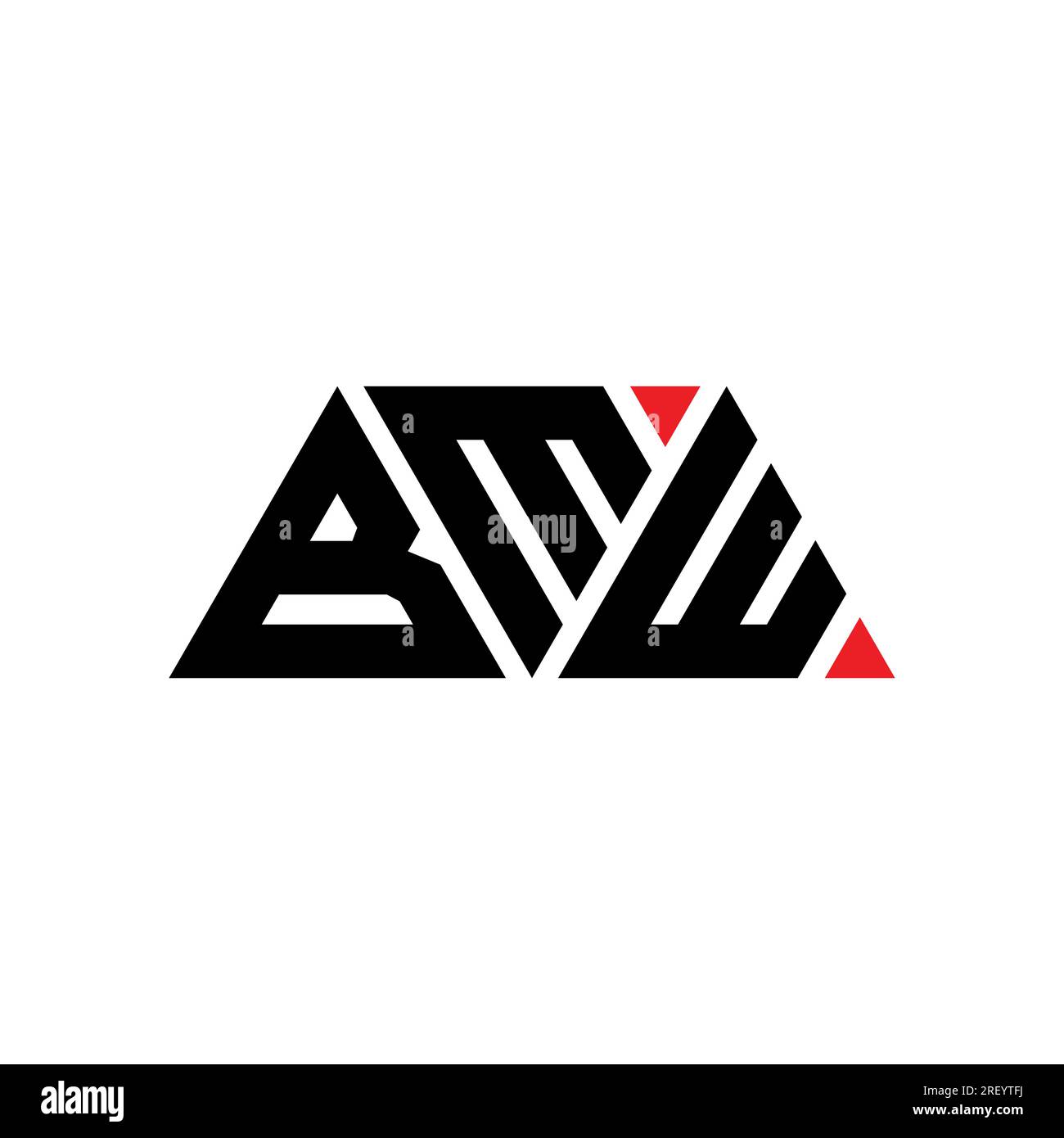 Design de logo de lettre triangle BMW avec forme de triangle. Monogramme de conception de logo triangle BMW. Modèle de logo vecteur triangle BMW avec couleur rouge. BMW triangul Illustration de Vecteur