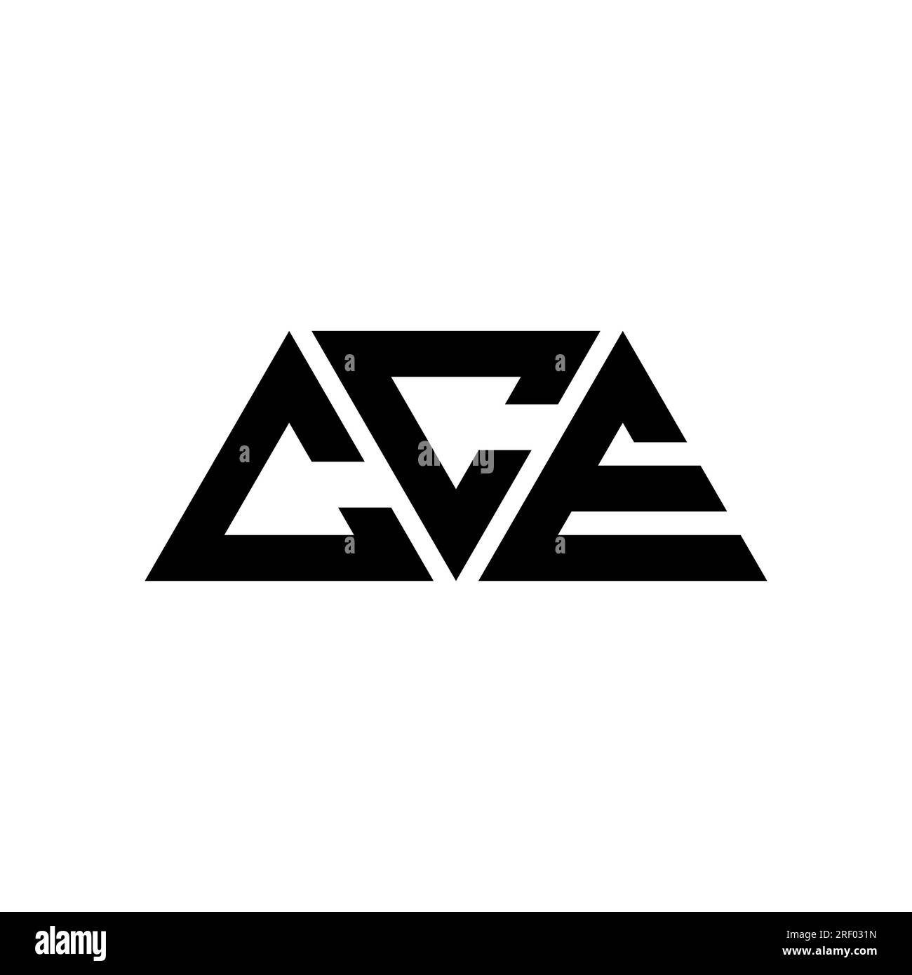 Logo de lettre triangle CCE avec forme de triangle. Monogramme de logo triangle CCE. Modèle de logo vecteur triangle CCE avec couleur rouge. CCE triangul Illustration de Vecteur