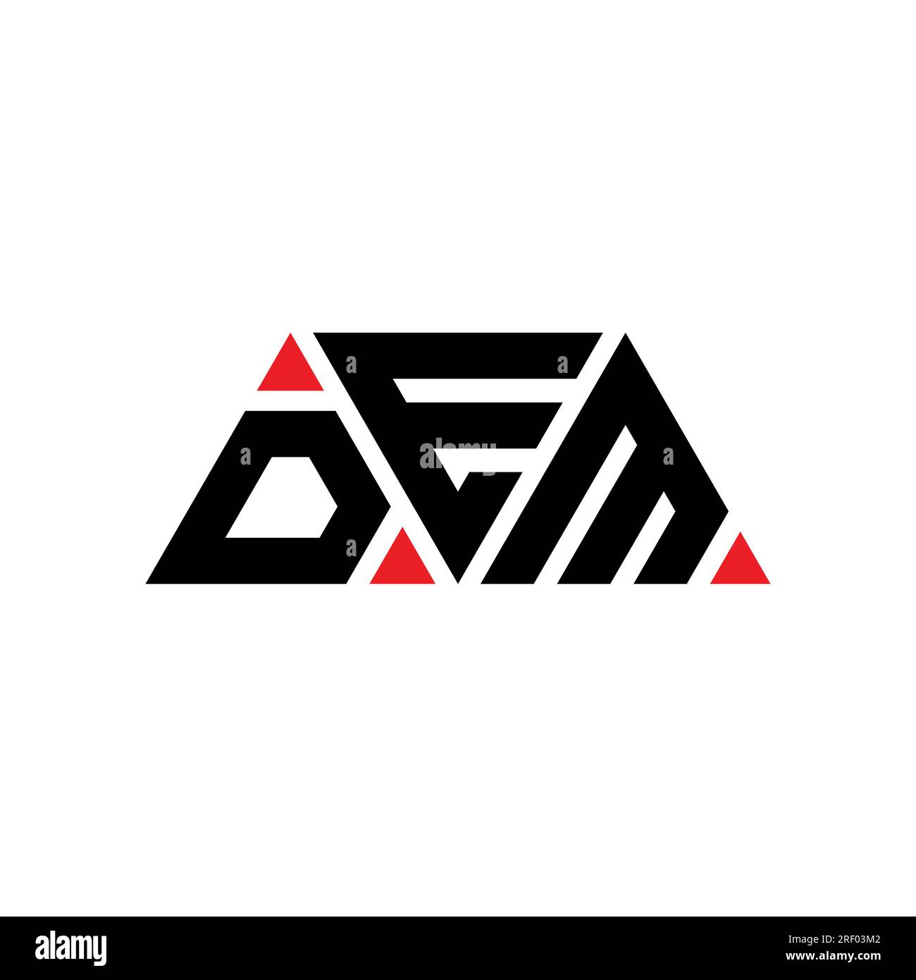 Logo de lettre triangle DEM avec forme de triangle. Monogramme de logo de triangle de DEM. Modèle de logo vecteur triangle DEM avec couleur rouge. DEM triangul Illustration de Vecteur