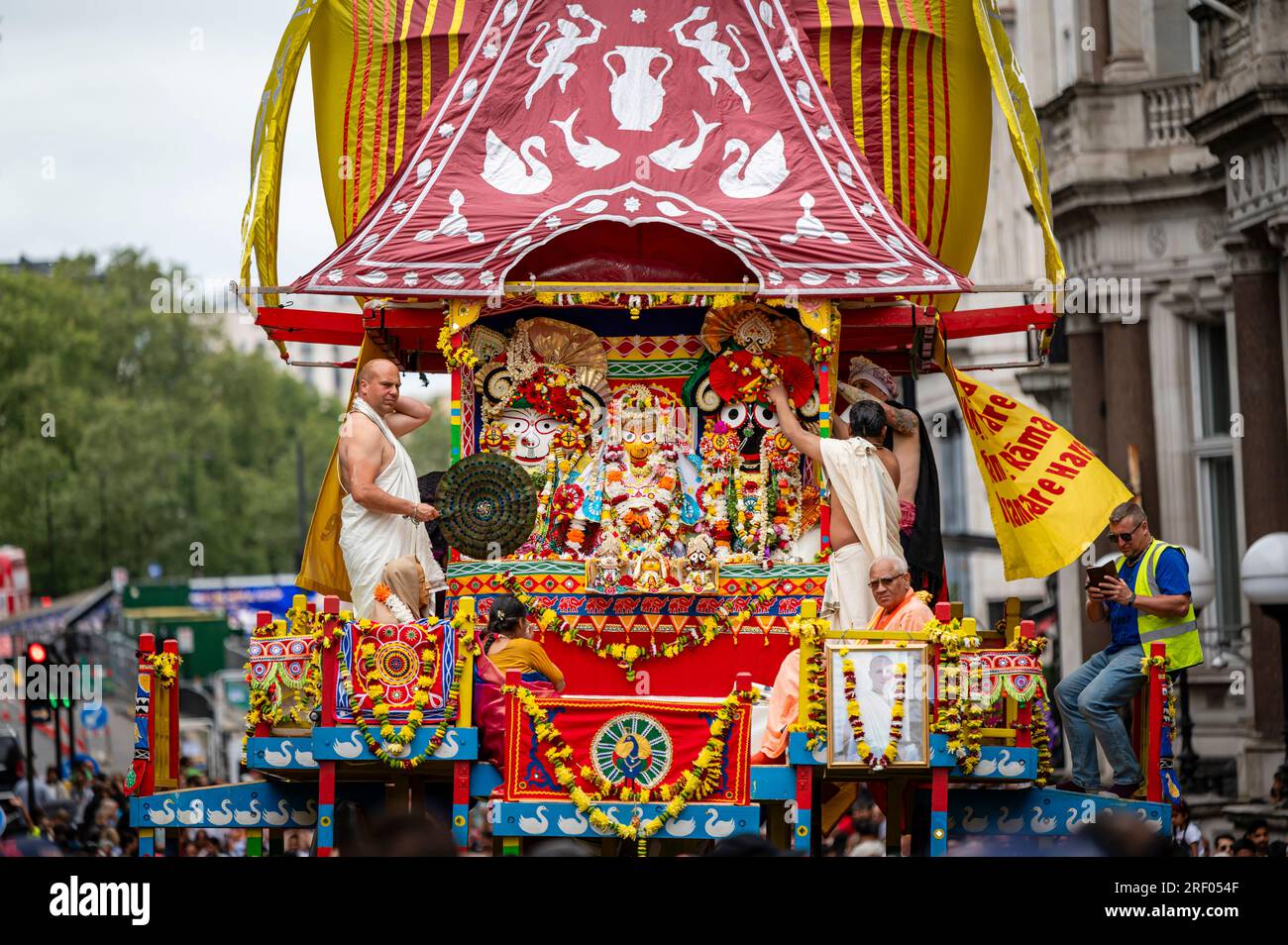 London Rathayatra, festival chariot dans le centre de Londres Banque D'Images