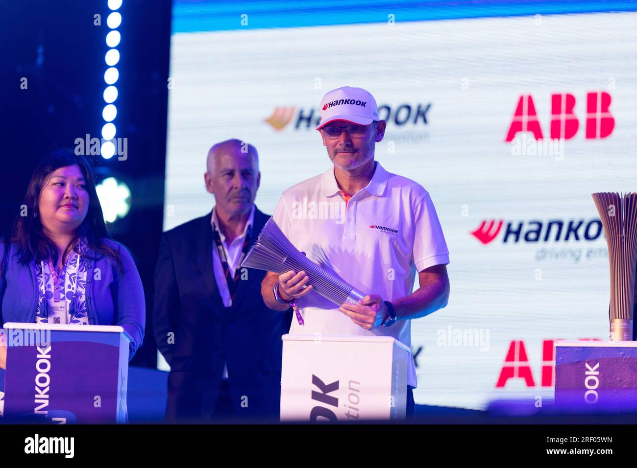 Lors de l'ePrix Hankook London 2023, 12e réunion du Championnat du monde ABB FIA Formula E 2022-23, sur l'Excel London du 29 au 30 juillet 2023 à Londres, Royaume-Uni Banque D'Images