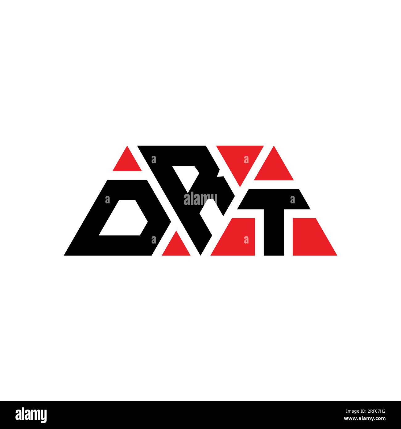 Logo de lettre triangle DRT avec forme de triangle. Monogramme de logo triangle DRT. Modèle de logo vecteur triangle DRT avec couleur rouge. DRT triangul Illustration de Vecteur