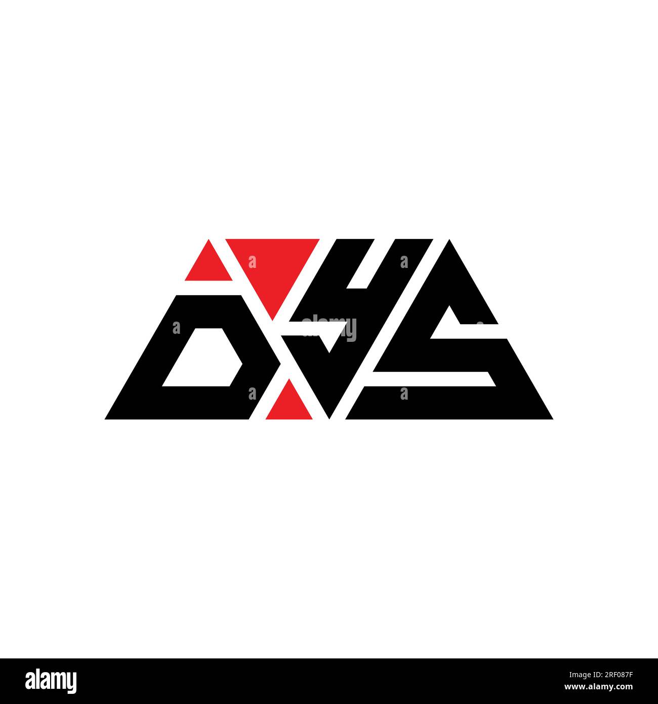 Logo de lettre triangle DYS avec forme de triangle. Monogramme de logo triangle DYS. Modèle de logo vecteur triangle DYS avec couleur rouge. DYS triangul Illustration de Vecteur