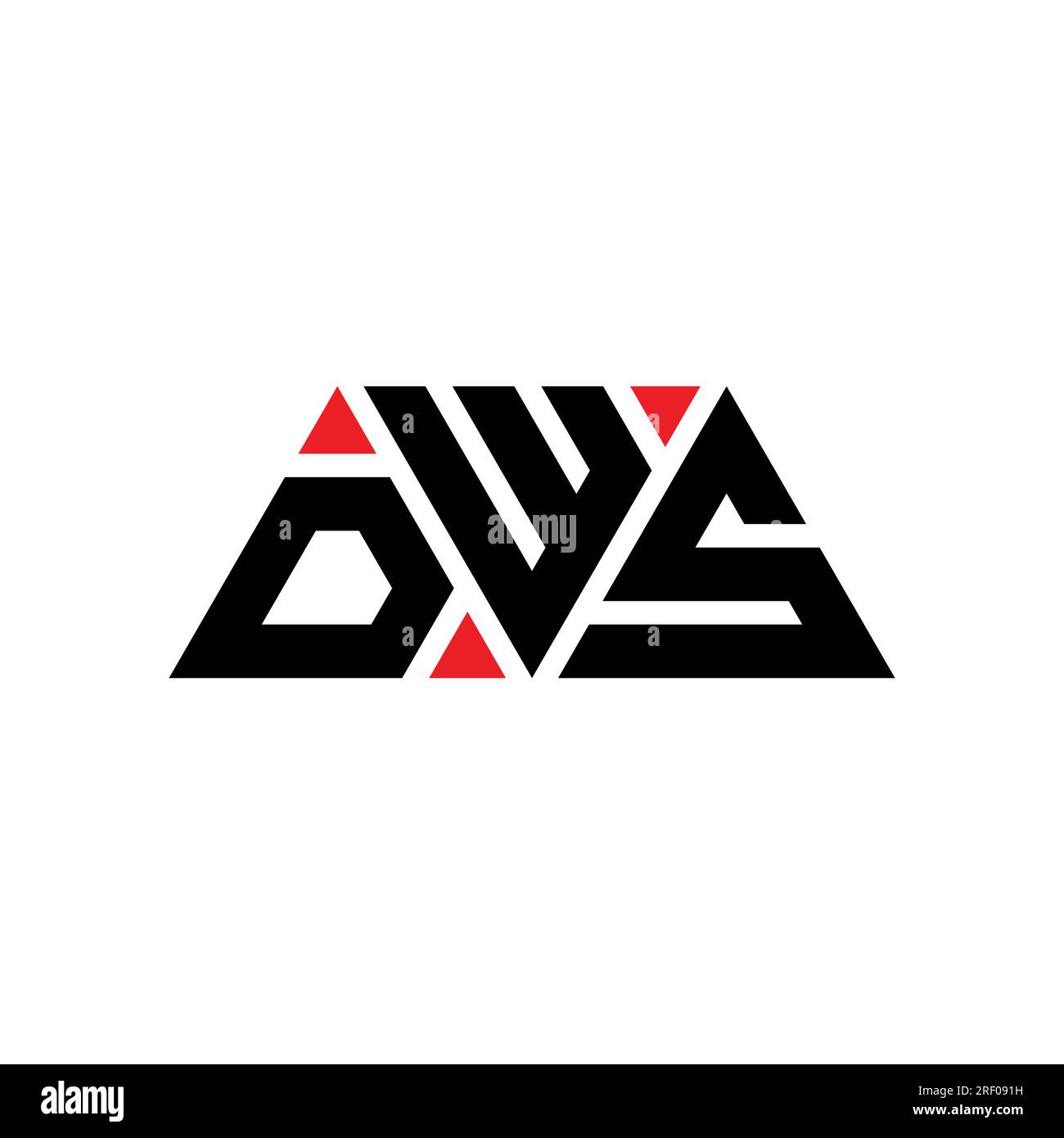 Logo DWS de lettre triangle avec forme de triangle. Monogramme de logo triangle DWS. Modèle de logo vecteur triangle DWS avec couleur rouge. DWS triangul Illustration de Vecteur