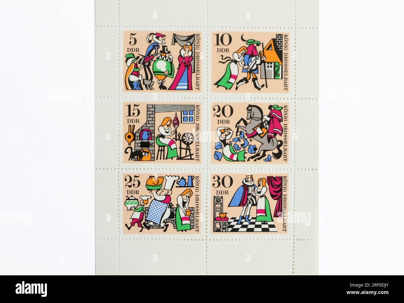 Allemagne DDR 1967 timbres-poste feuille de contes de fées, hobby de collection de timbres Banque D'Images