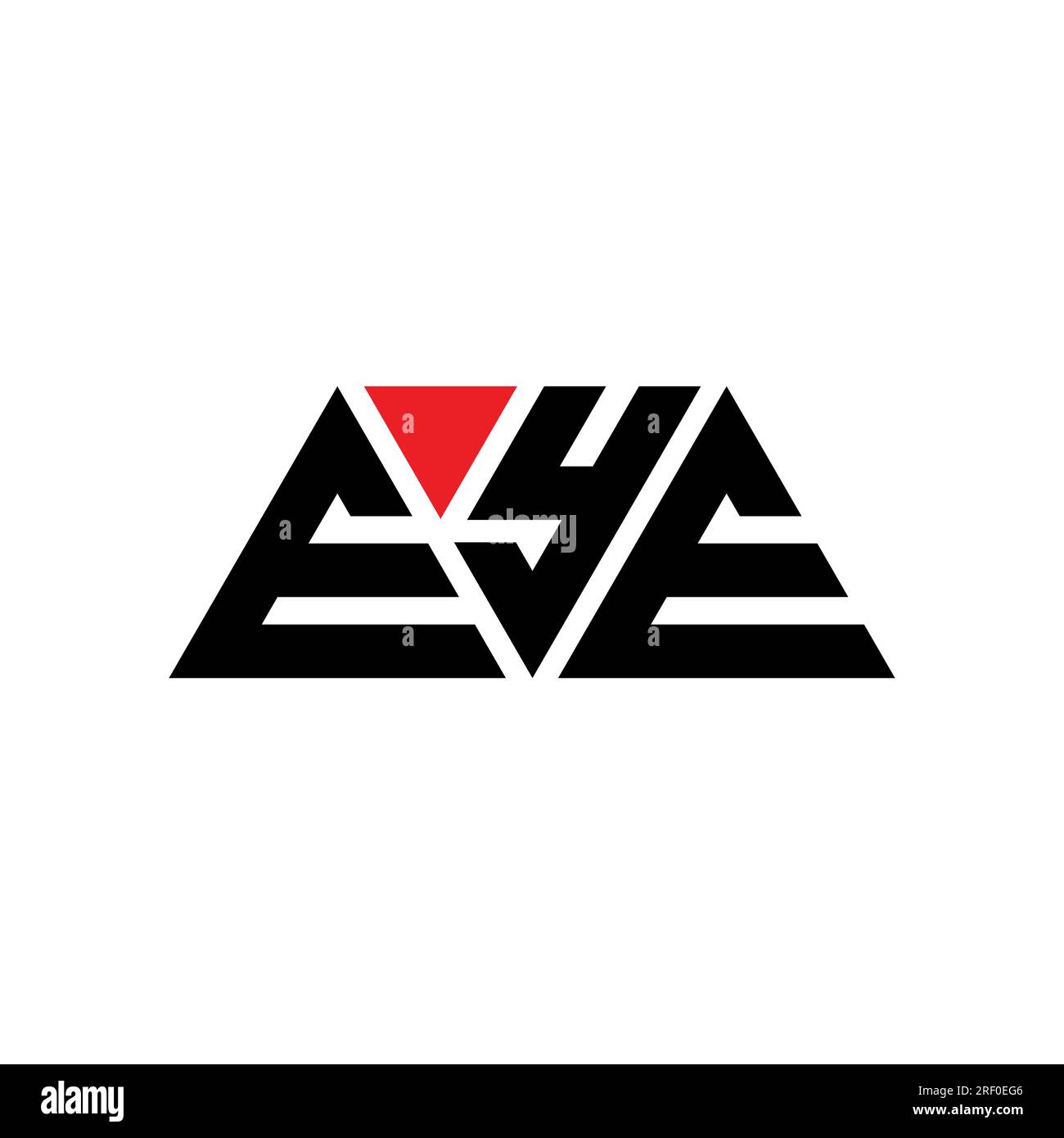 Logo en forme de triangle POUR LES YEUX. Monogramme de logo de triangle D'OEIL. Modèle de logo vectoriel de triangle D'OEIL avec la couleur rouge. Triangul OCULAIRE Illustration de Vecteur