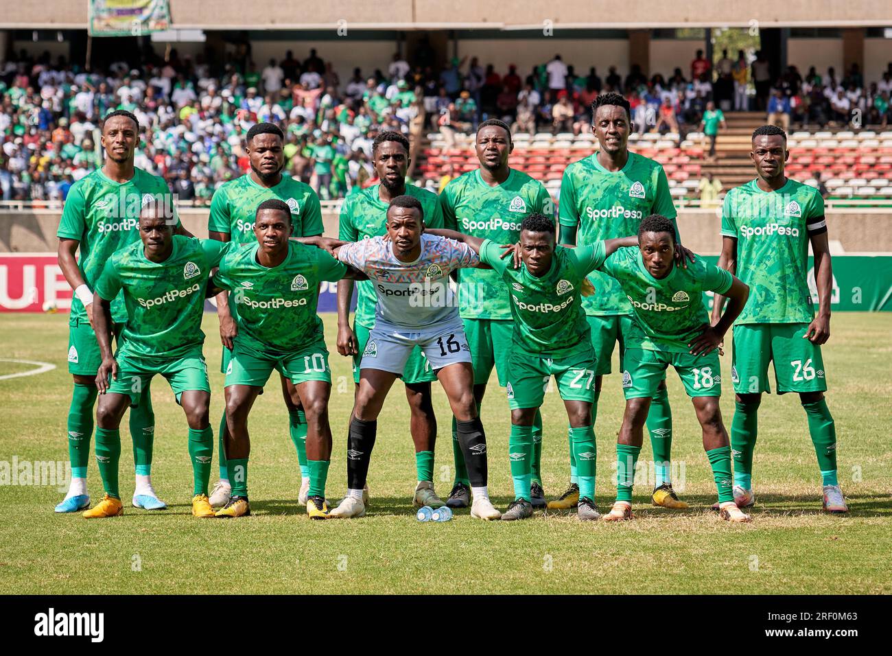 Nairobi, Kenya. 25 juin 2023. GOR Mahia commence onze heures. Nairobi City Stars contre Gor Mahia, Premier League kenyane. GOR Mahia a gagné 4-1, devenant champion de la première Ligue kenyane. Stade Kasarani. Crédit : XtraTimeSports (Darren McKinstry) / Alamy. Banque D'Images