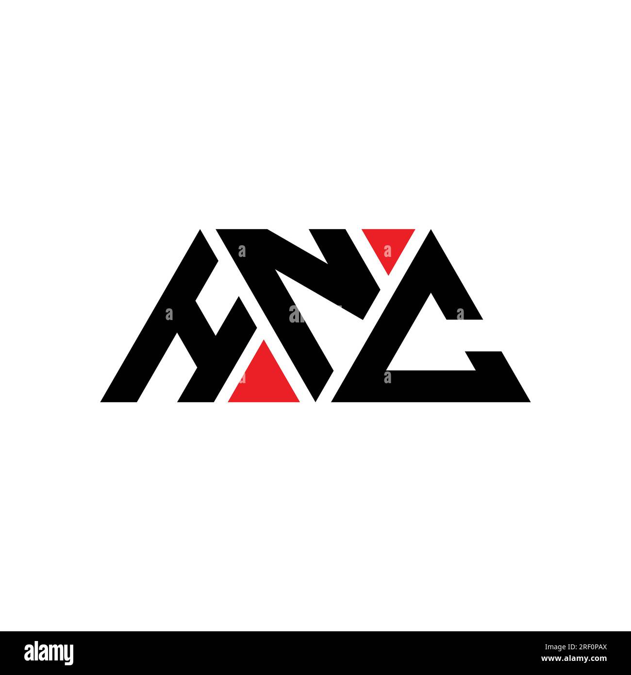 Logo de lettre triangle HNC avec forme de triangle. Monogramme de conception de logo triangle HNC. Modèle de logo vecteur triangle HNC avec couleur rouge. HNC triangul Illustration de Vecteur