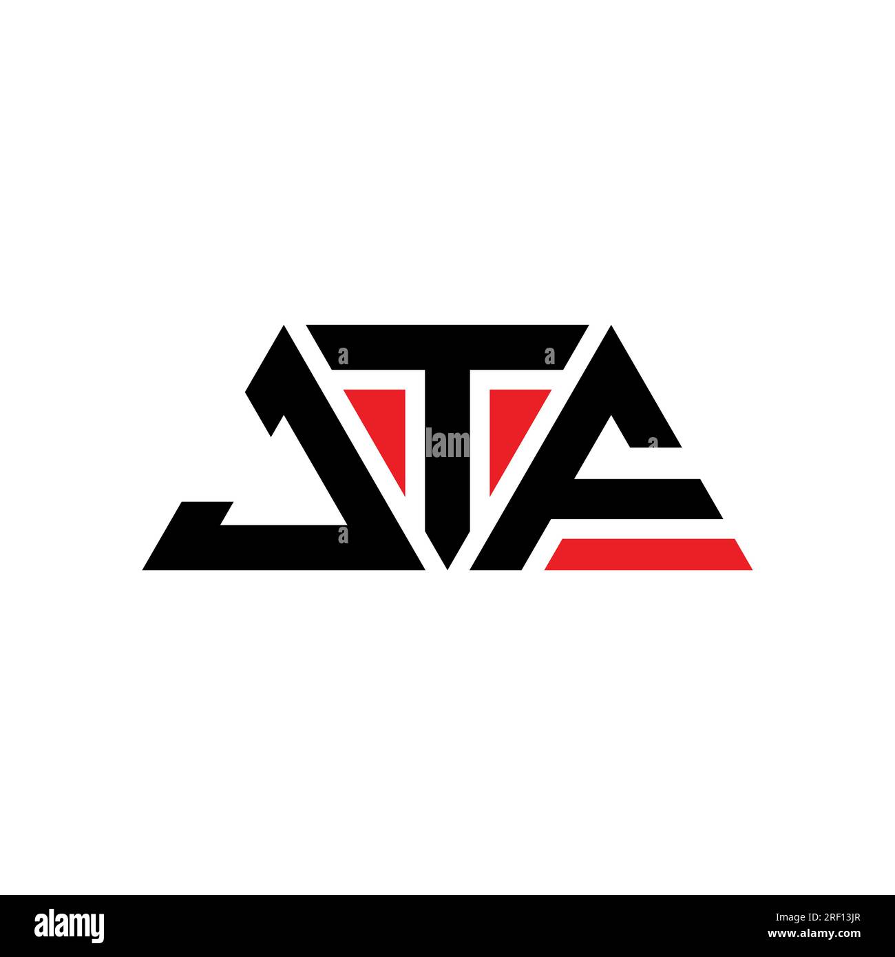 Design de logo de lettre triangle JTF avec forme de triangle. Monogramme de conception de logo de triangle de JTF. Modèle de logo vecteur triangle JTF avec couleur rouge. JTF triangul Illustration de Vecteur