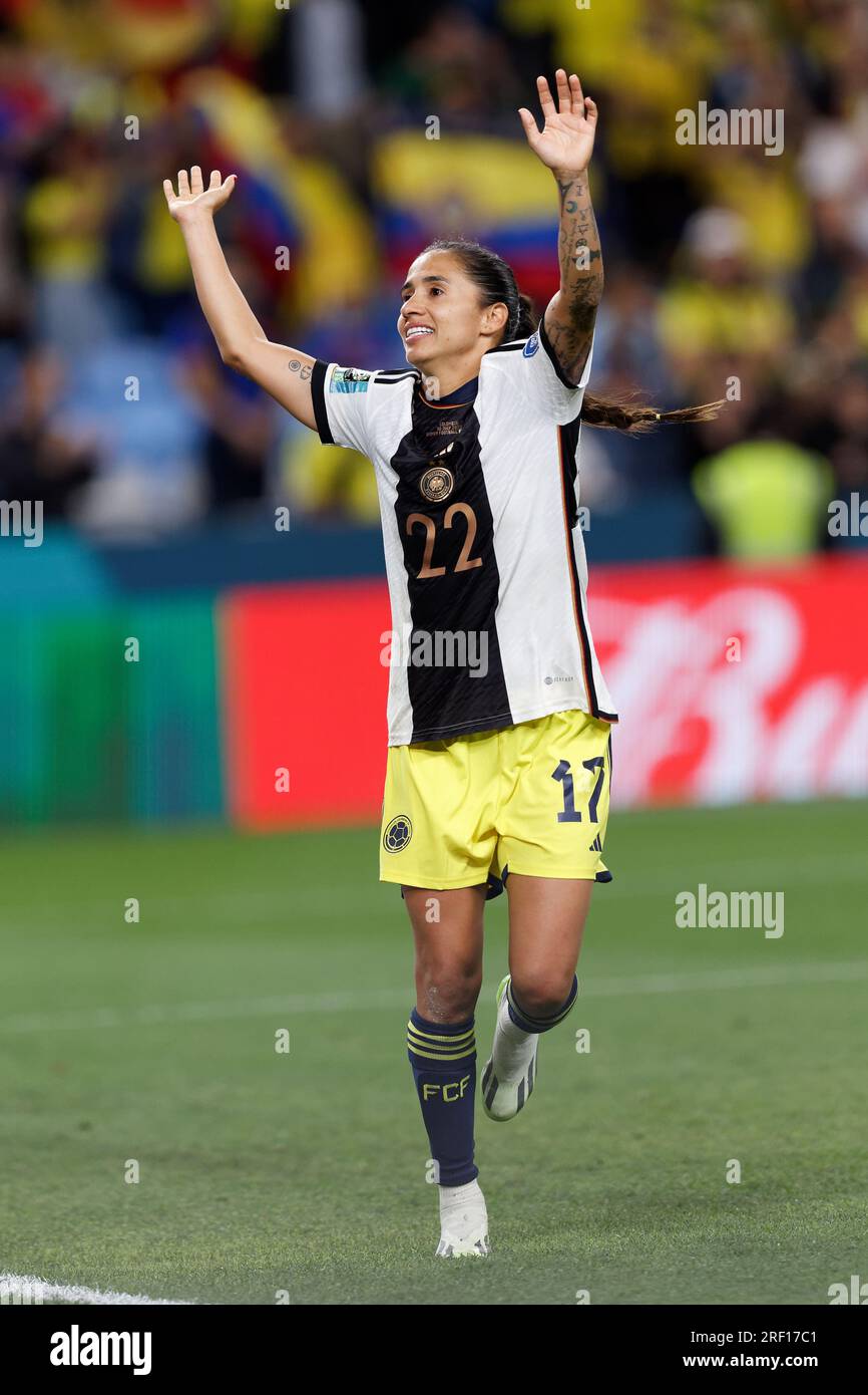 Sydney, Australie. 30 juillet 2023. La colombienne Carolina Arias remercie la foule après le match du groupe H de la coupe du monde féminine de la FIFA 2023 entre l'Allemagne et la Colombie au stade de football de Sydney le 30 juillet 2023 à Sydney, en Australie Credit : IOIO IMAGES/Alamy Live News Banque D'Images