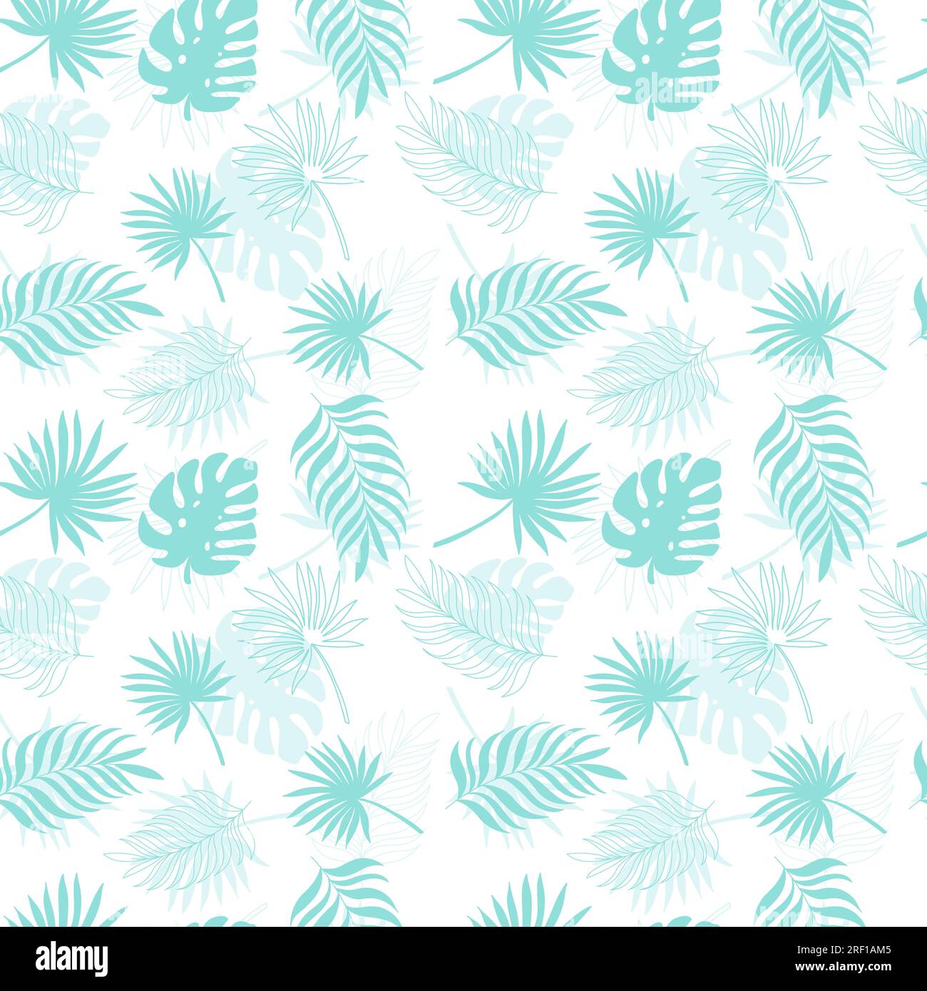 Motif tropical sans couture avec des feuilles de monstera colorées et des feuilles tropicales Illustration de Vecteur