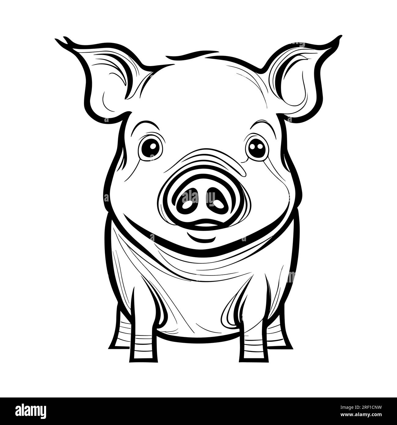 Illustration vectorielle libre de contour de porc dessiné à la main Illustration de Vecteur