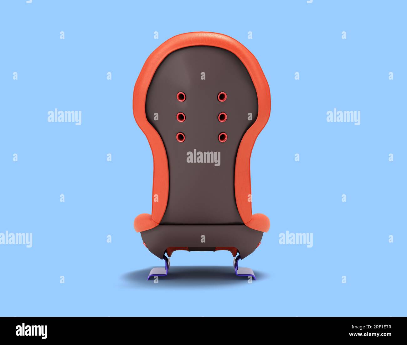 Nouvelle vue arrière de siège de voiture de sport rendu 3d sur bleu Banque D'Images