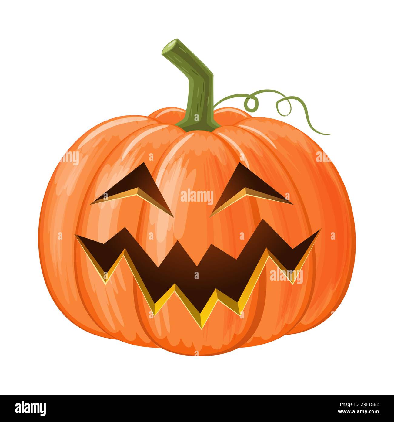 Citrouille Halloween . Jack O'Lantern. Fond blanc isolé. Vecteur . Illustration de Vecteur