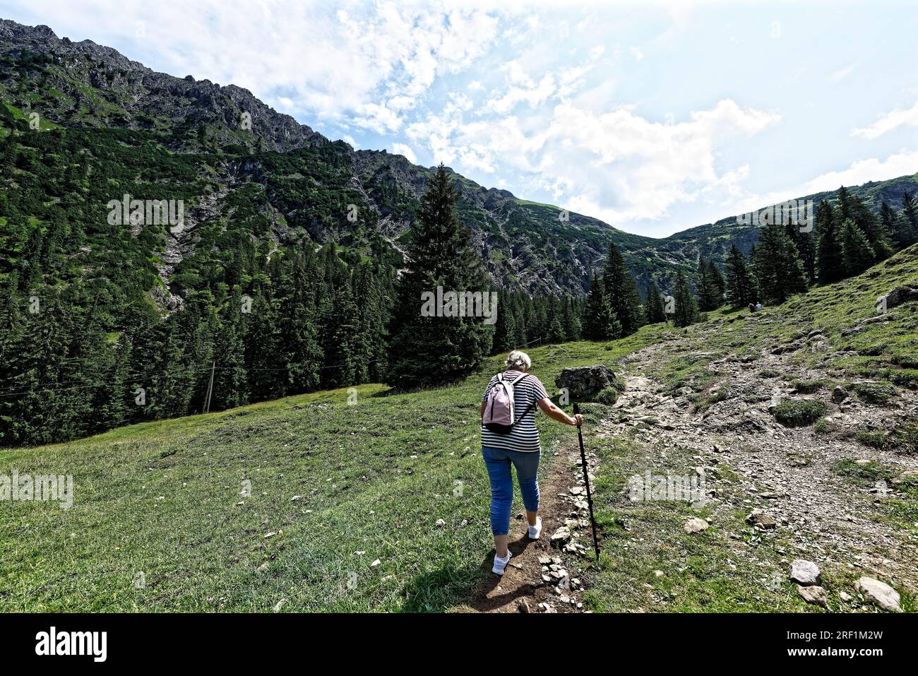über „die Wand“ zum Schrecksee im Alpen. Banque D'Images
