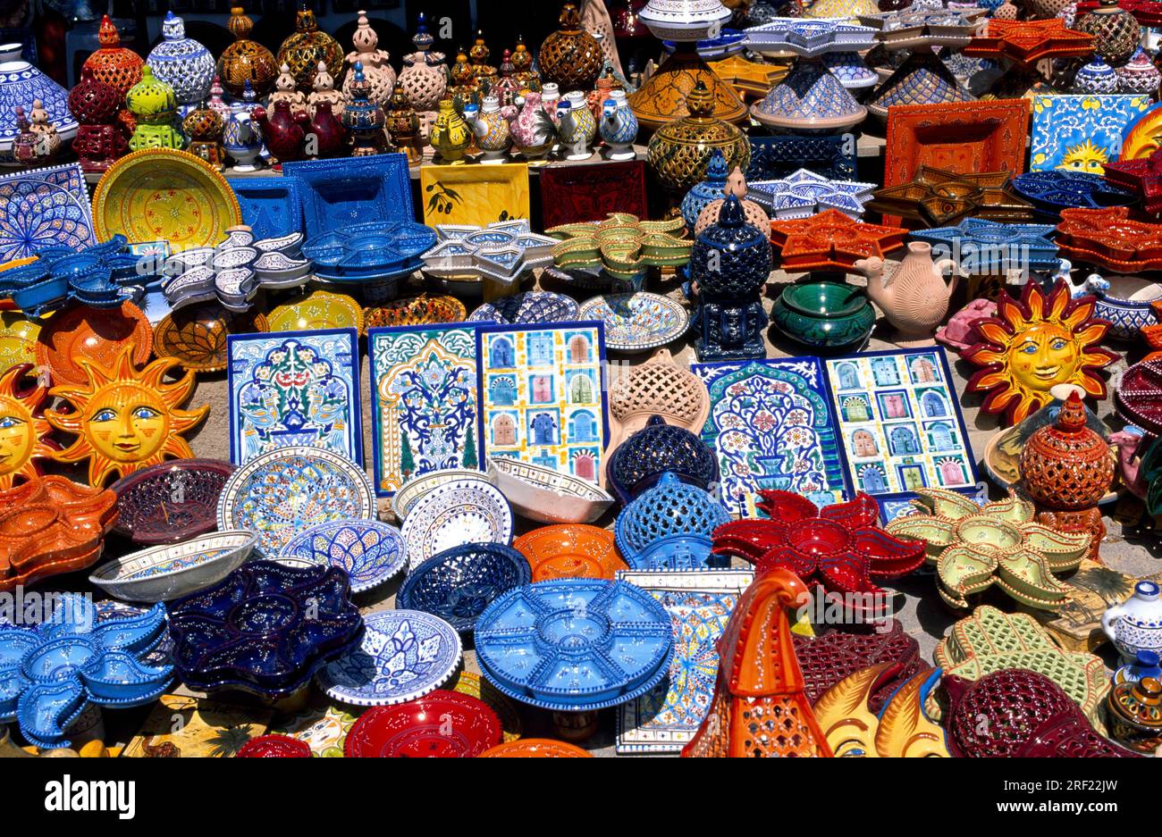 Poterie, céramique, marché à Midoun, sur Djerba, Tunisie Banque D'Images
