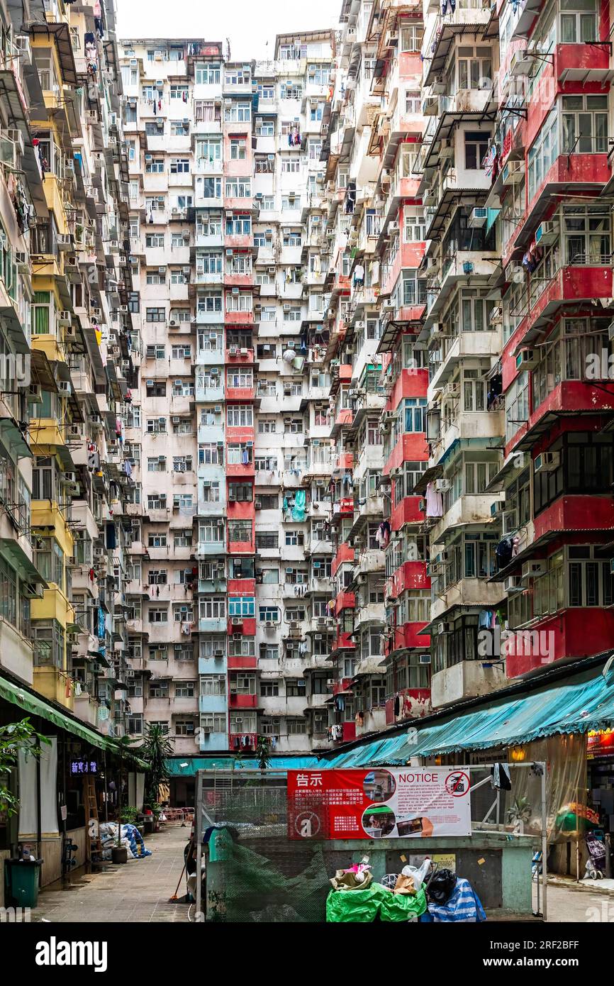 Yick Fat immeuble de logements sociaux, Hong Kong, RAS, Chine Banque D'Images