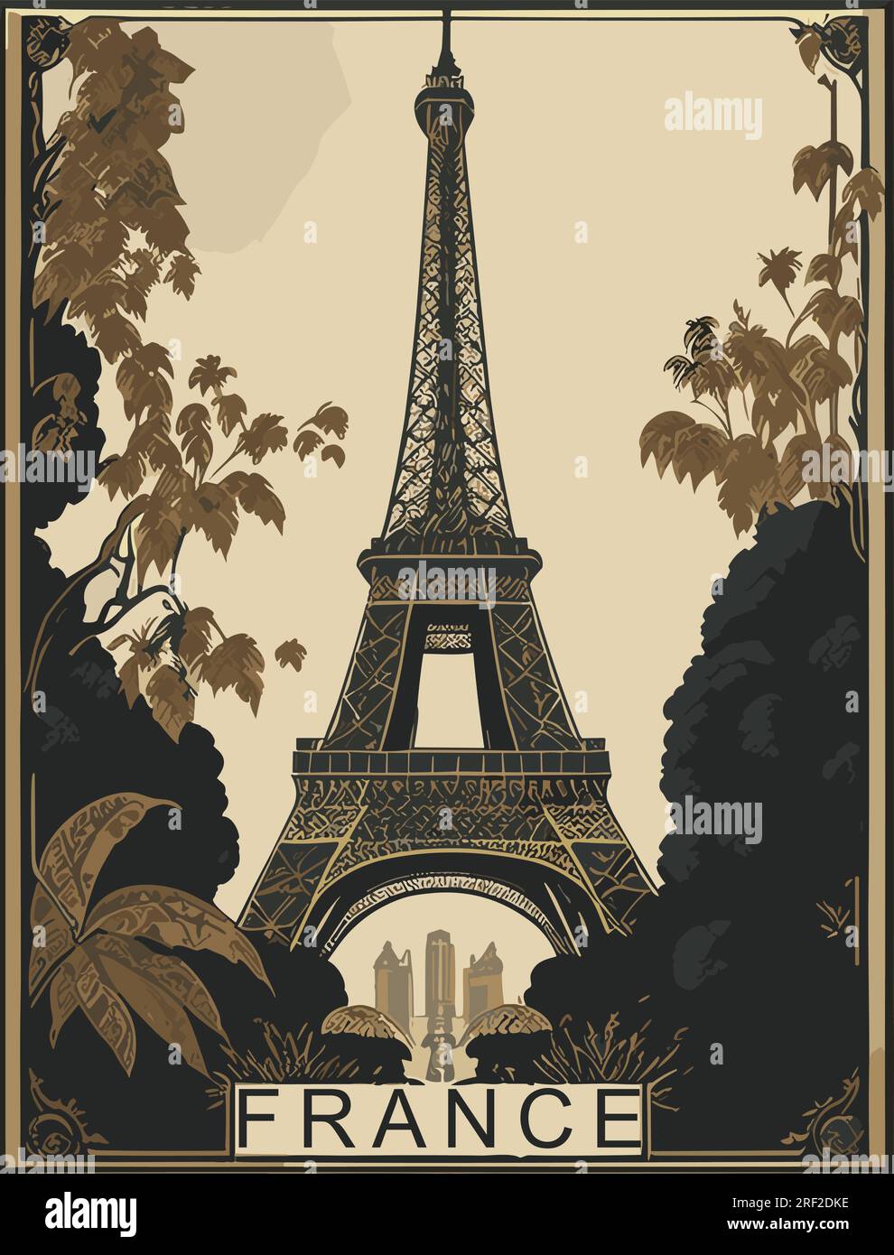 Design d'affiche vintage de la France Illustration de Vecteur