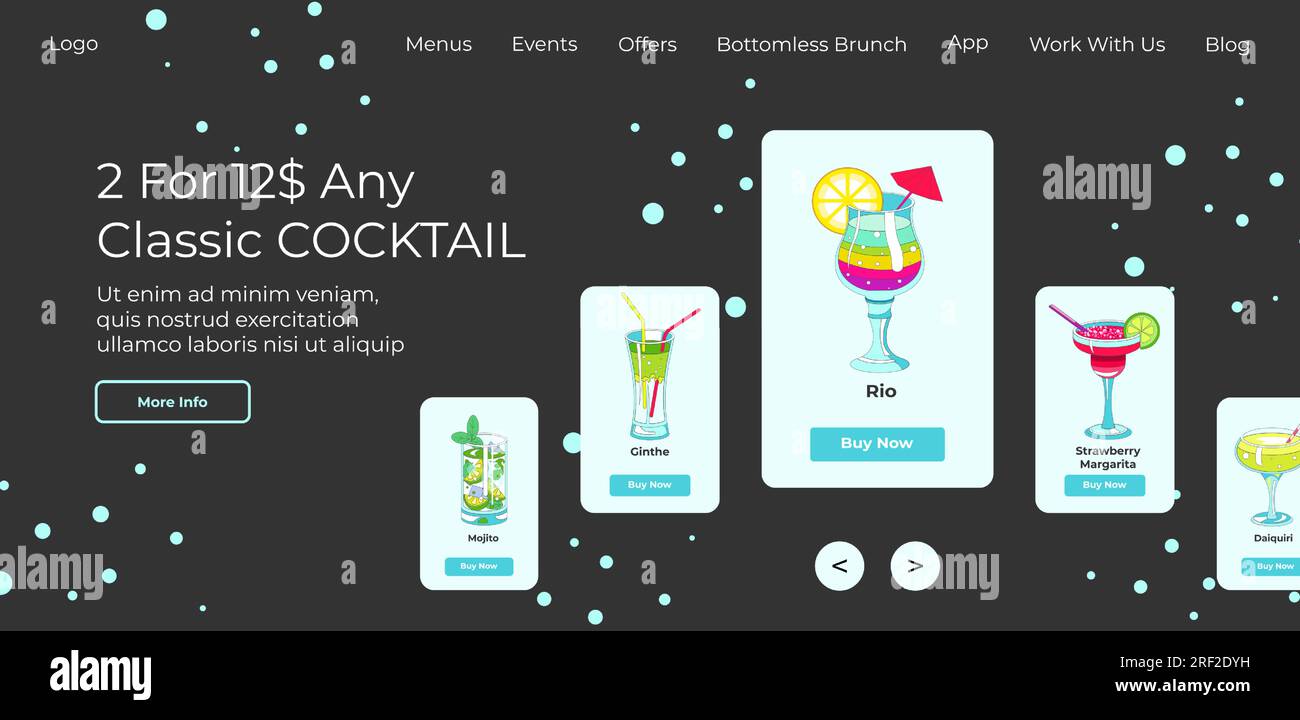 N'importe quel cocktail classique en solde, bar ou café en ligne Illustration de Vecteur