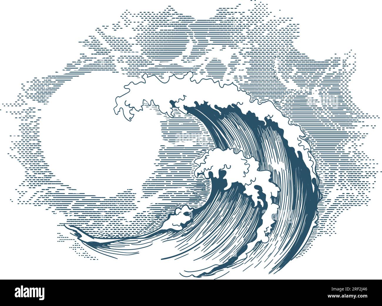 Temps orageux marin dessiné à la main Illustration de Vecteur