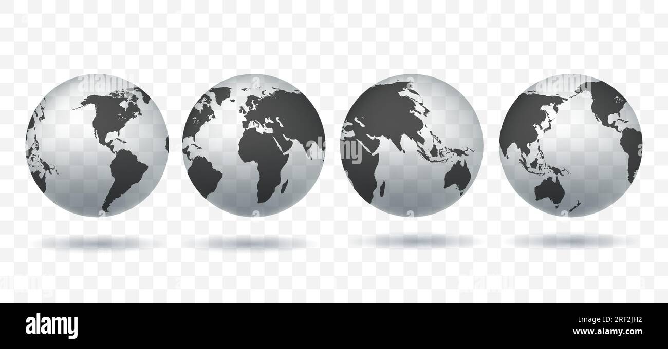 Globes de terre transparents 3d set Illustration de Vecteur