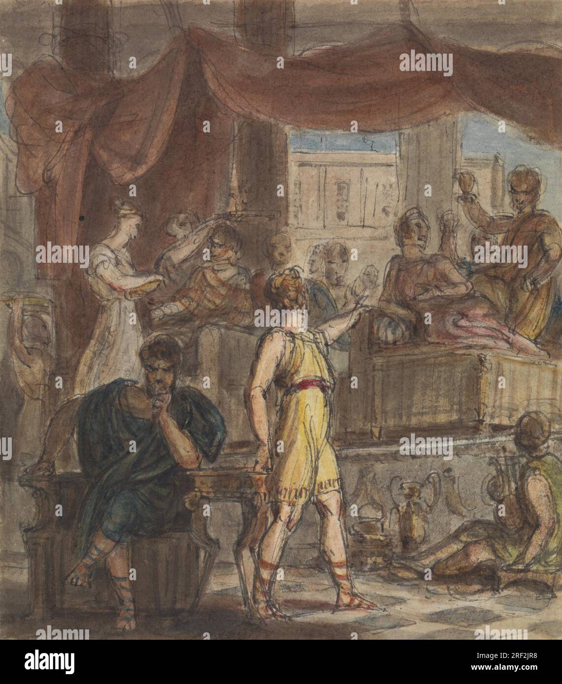 Etude d'une scène de banquet romain par Robert Smirke Banque D'Images