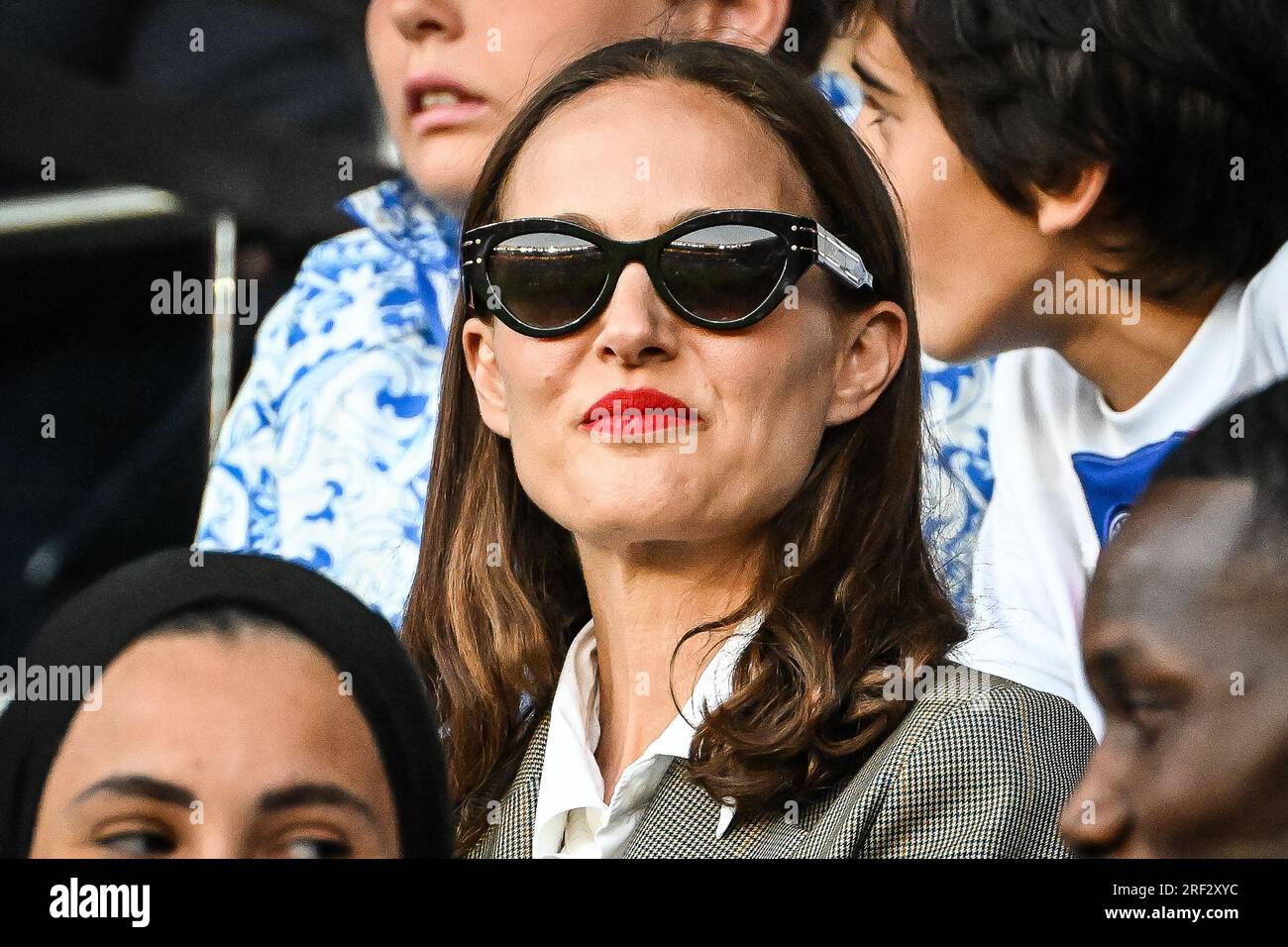 Natalie PORTMAN lors du match de championnat de France de Ligue 1 entre le Paris Saint-Germain et Clermont foot 63 le 3 juin 2023 au Parc des Princes à Paris, France - photo Matthieu Mirville / DPPI Banque D'Images