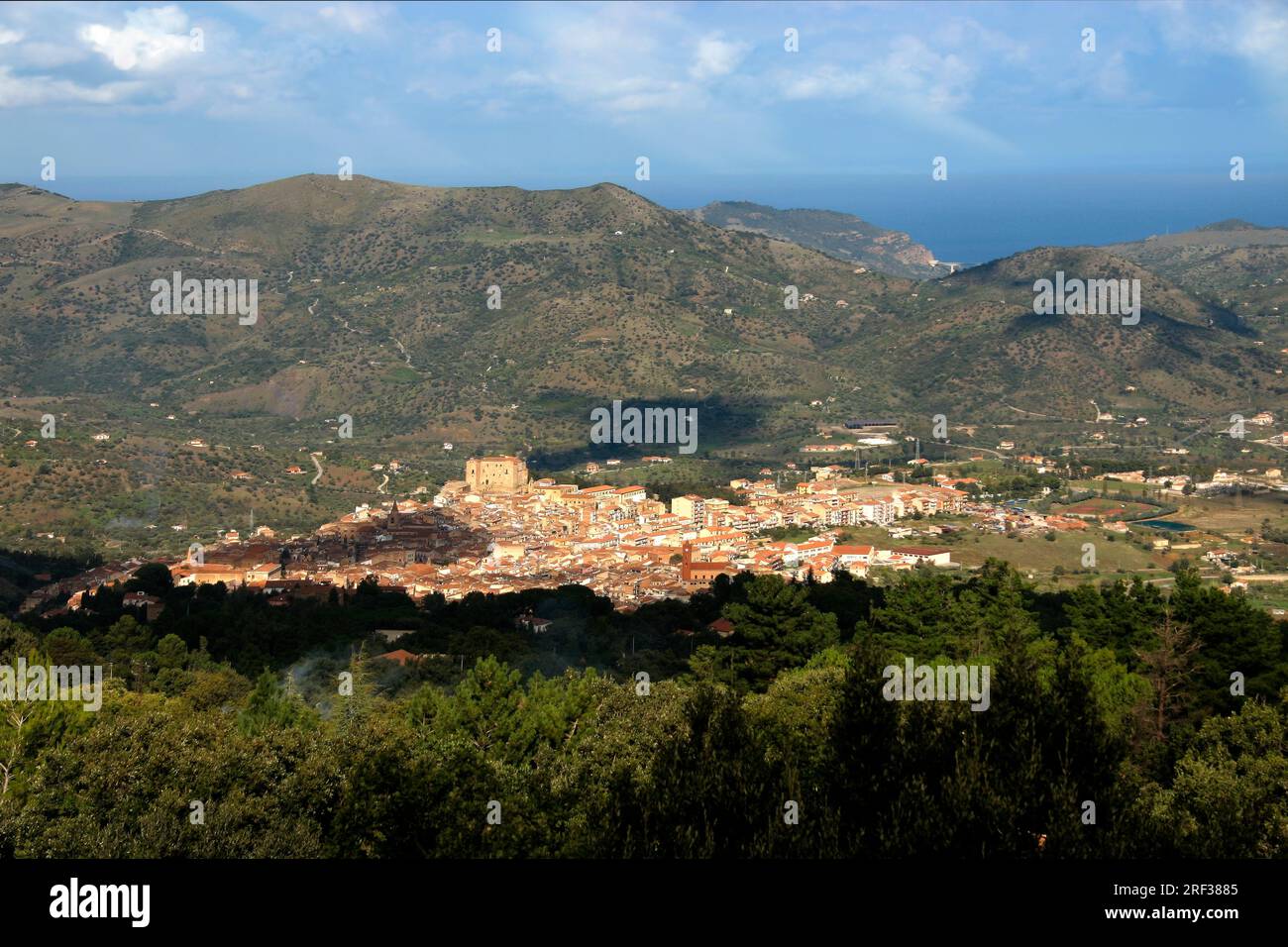 Italie Sicile Madonie Park Castelbuono vue Banque D'Images