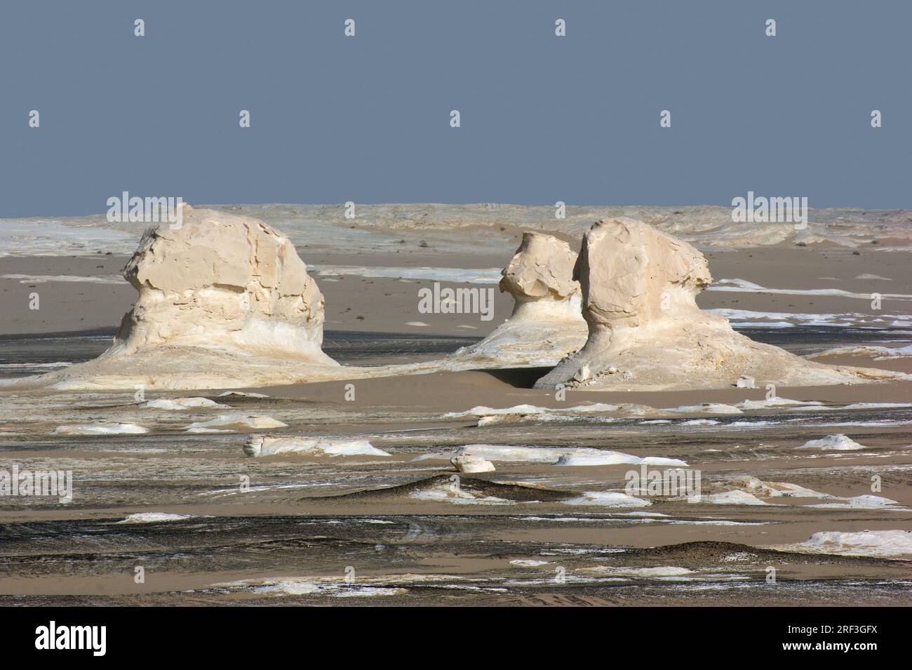 Le désert blanc avec rock formation en Egypte Banque D'Images