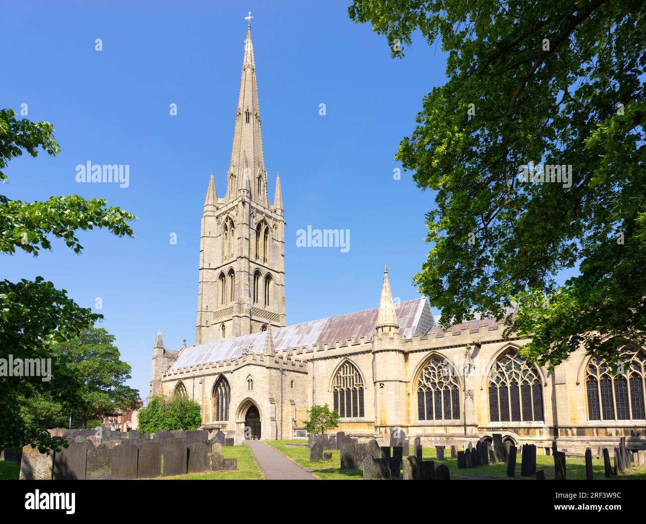Grantham St Wulfram's Church with Church spire Grantham South Kesteven Lincolnshire England UK GB Europe Banque D'Images