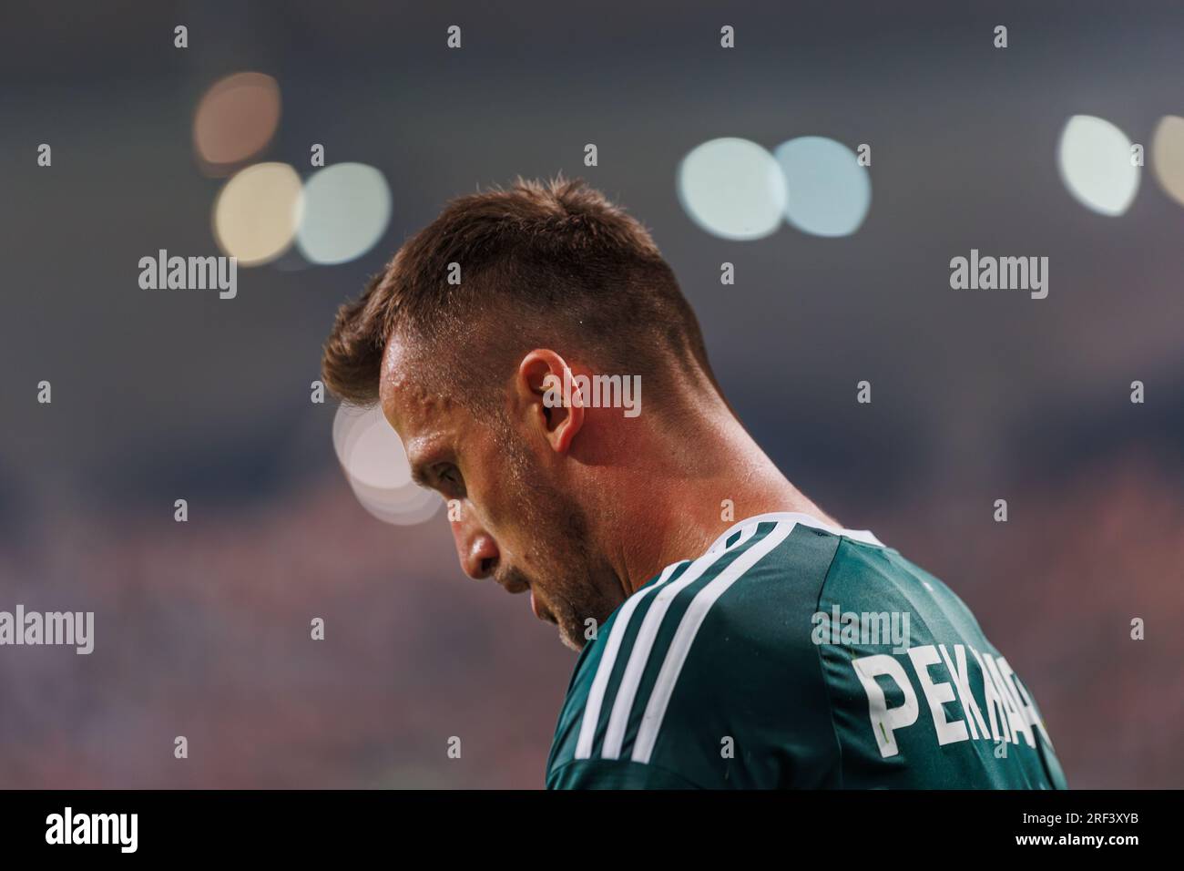 Tomas Pekhart lors du match PKO BP Ekstraklasa 2023/24 entre Legia Warszawa et LKS Lodz au stade municipal de Legia de Marshall Józef Piłsudski, Banque D'Images