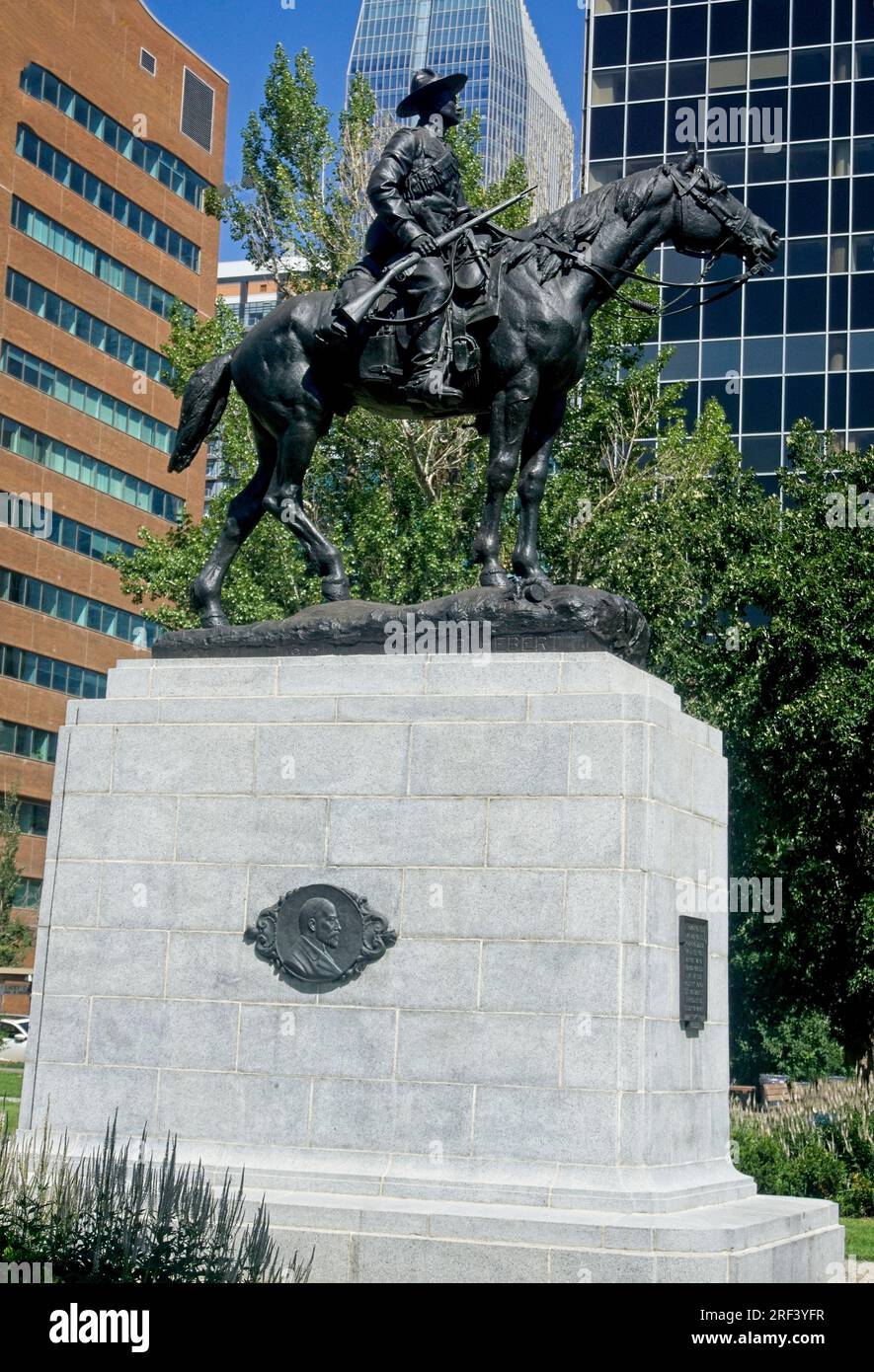 Horse Boer War Memorial Downtown Calgary Alberta Banque D'Images