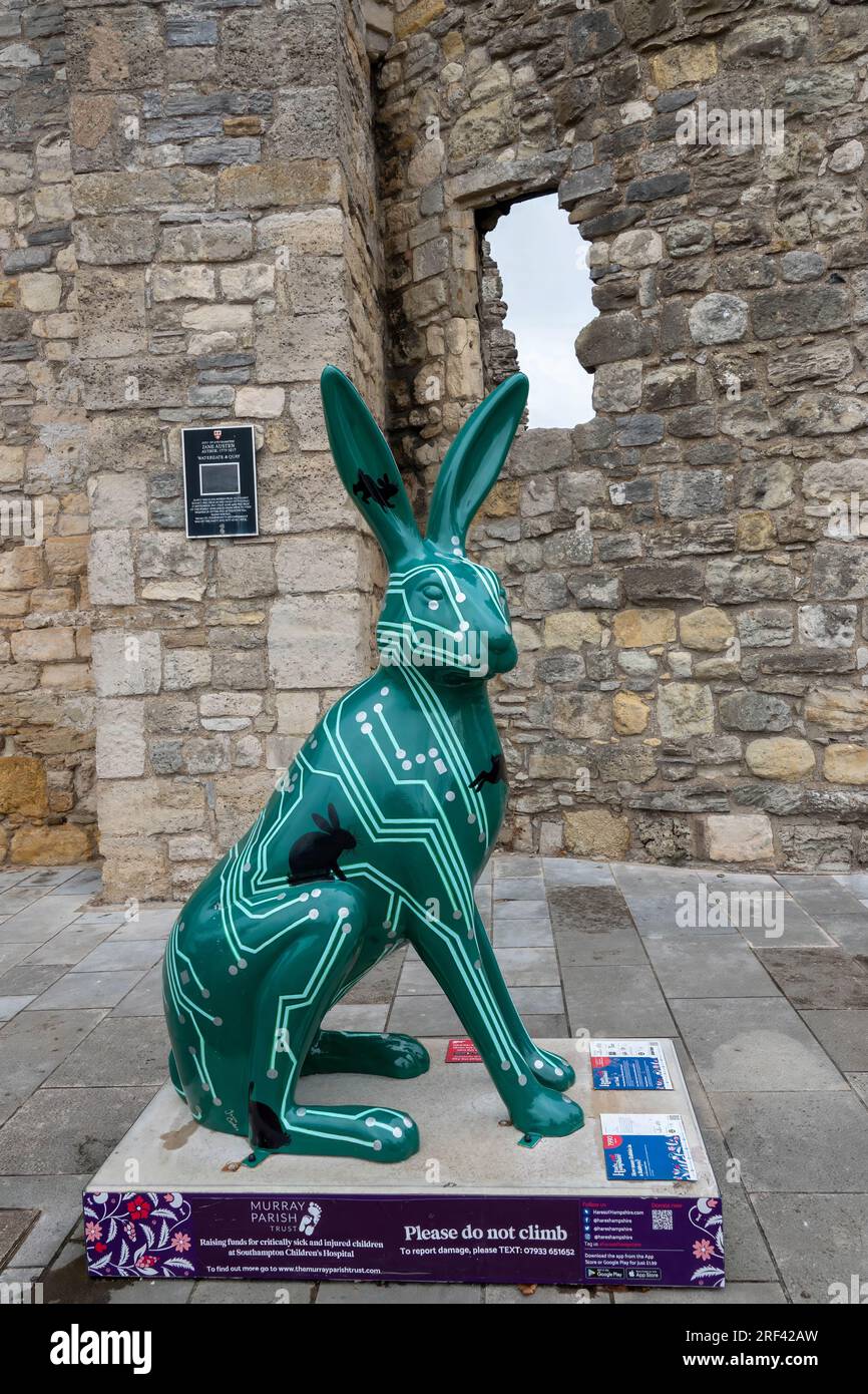 Hares of Hampshire Art Trail Southampton Angleterre 2022, le Murray Parish Trust et Wild in Art, combien de lapins à Rabbyte par Jason Curtis Banque D'Images