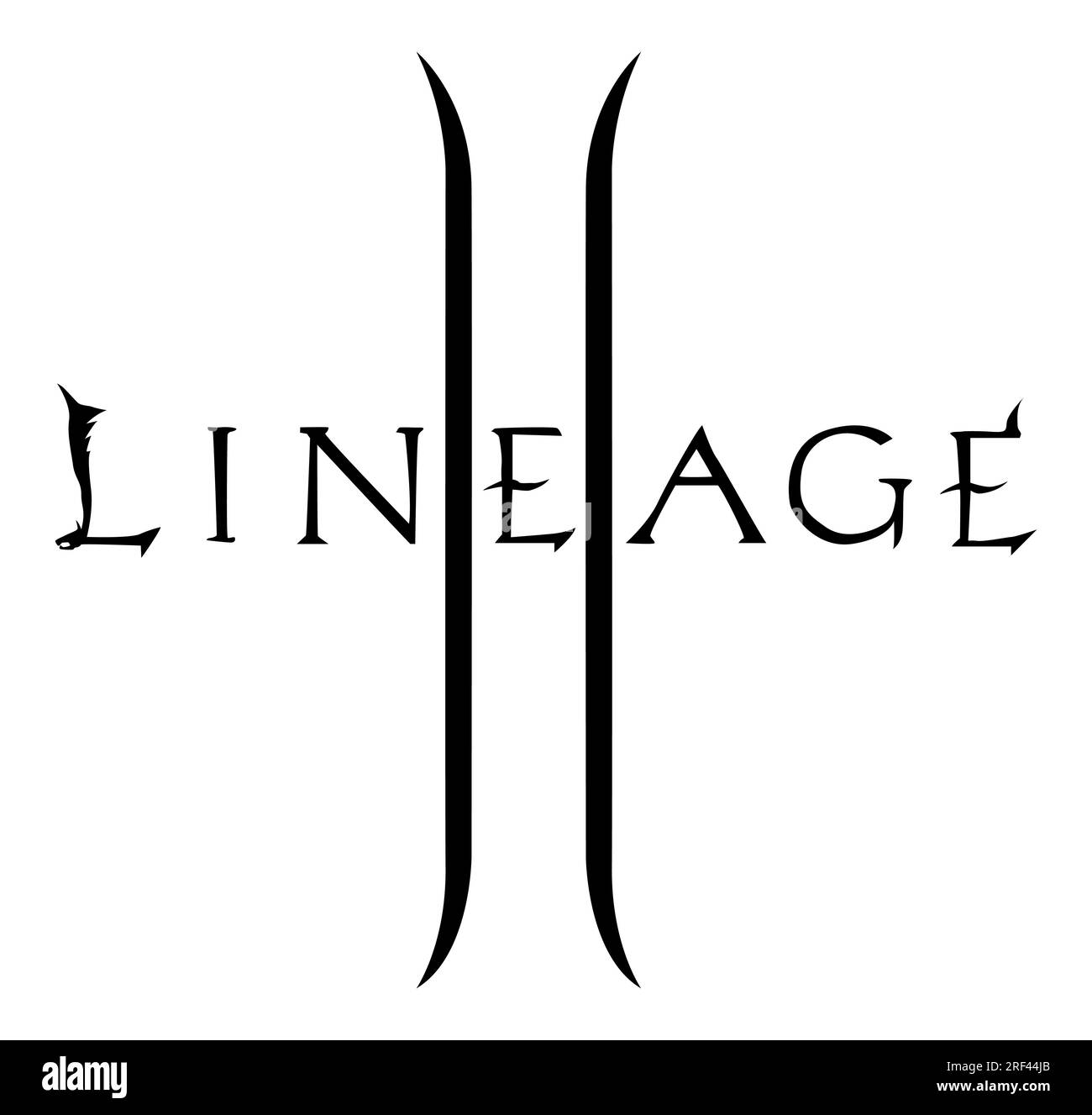 Logo vectoriel de la lignée du jeu vidéo. Ligne2. Application de vapeur. NCsoft, Tencent. Jeu de rôle en ligne massivement multijoueur. MMORPG. Éditorial Illustration de Vecteur