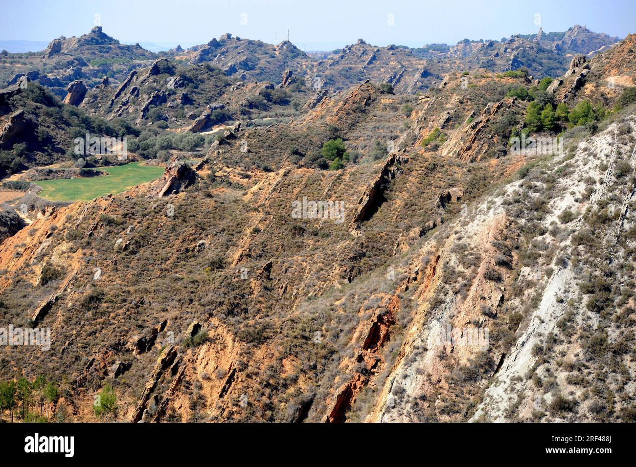 Hogbacks à Albelda, Huesca, Aragon, Espagne. Banque D'Images