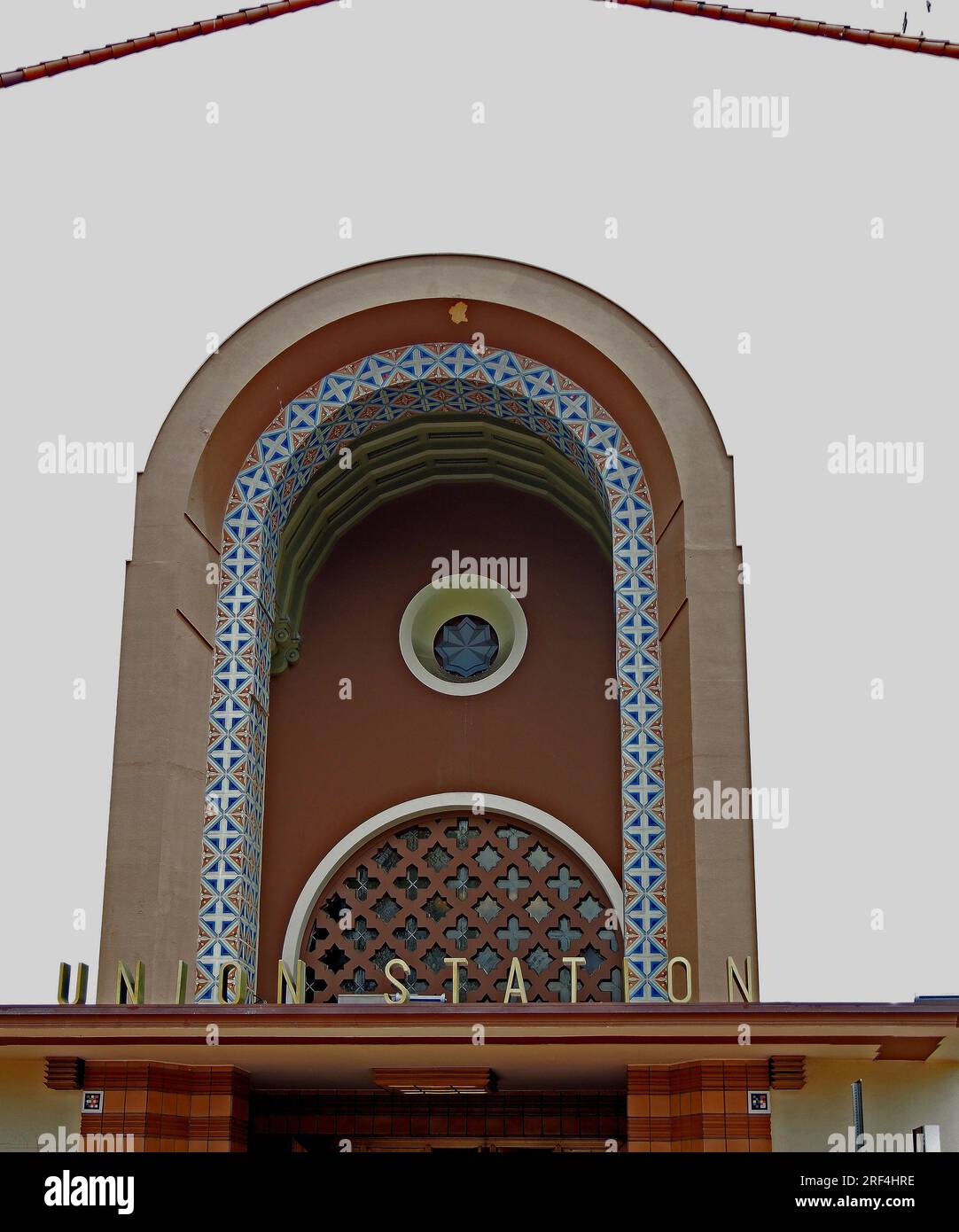 Entrée Union Station à Los Angeles, Californie Banque D'Images