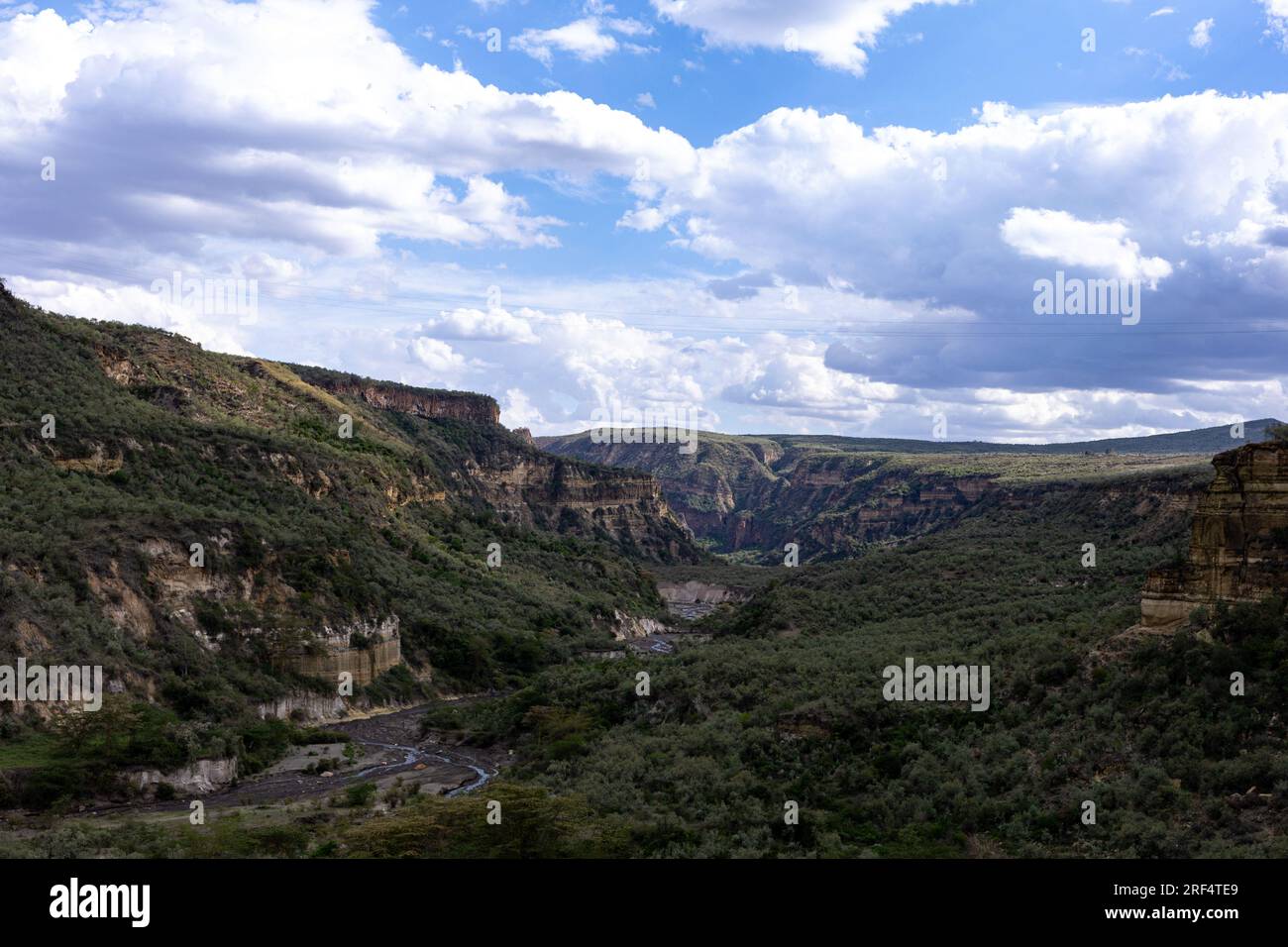 Paysage nature au parc national de Hells Gate Great Rift Valley Nakuru County Kenya Afrique orientale le parc national de Hell's Gate se trouve au sud du lac Naivasha i. Banque D'Images