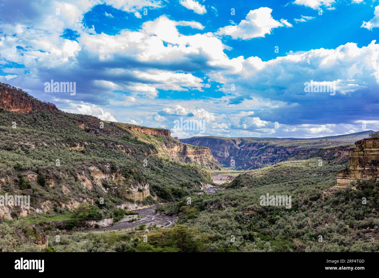 Paysage nature au parc national de Hells Gate Great Rift Valley Nakuru County Kenya Afrique orientale le parc national de Hell's Gate se trouve au sud du lac Naivasha i. Banque D'Images
