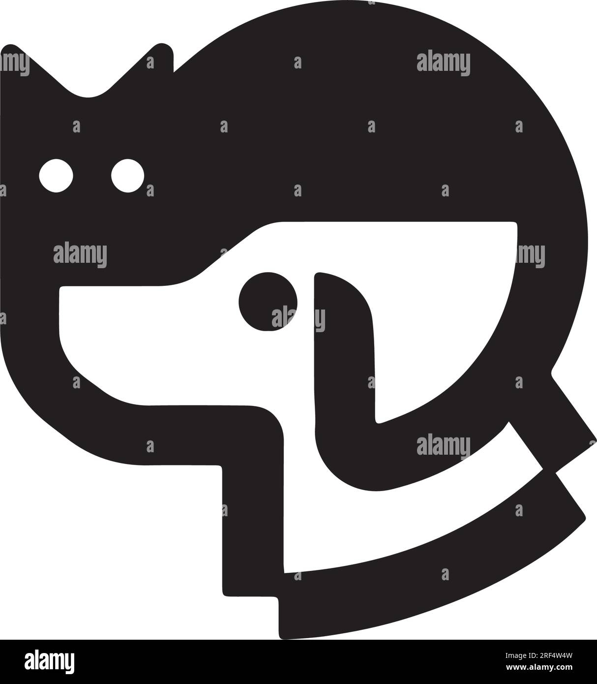 Silhouette de chien et de chat et logo de la boutique pour animaux de compagnie Illustration de Vecteur