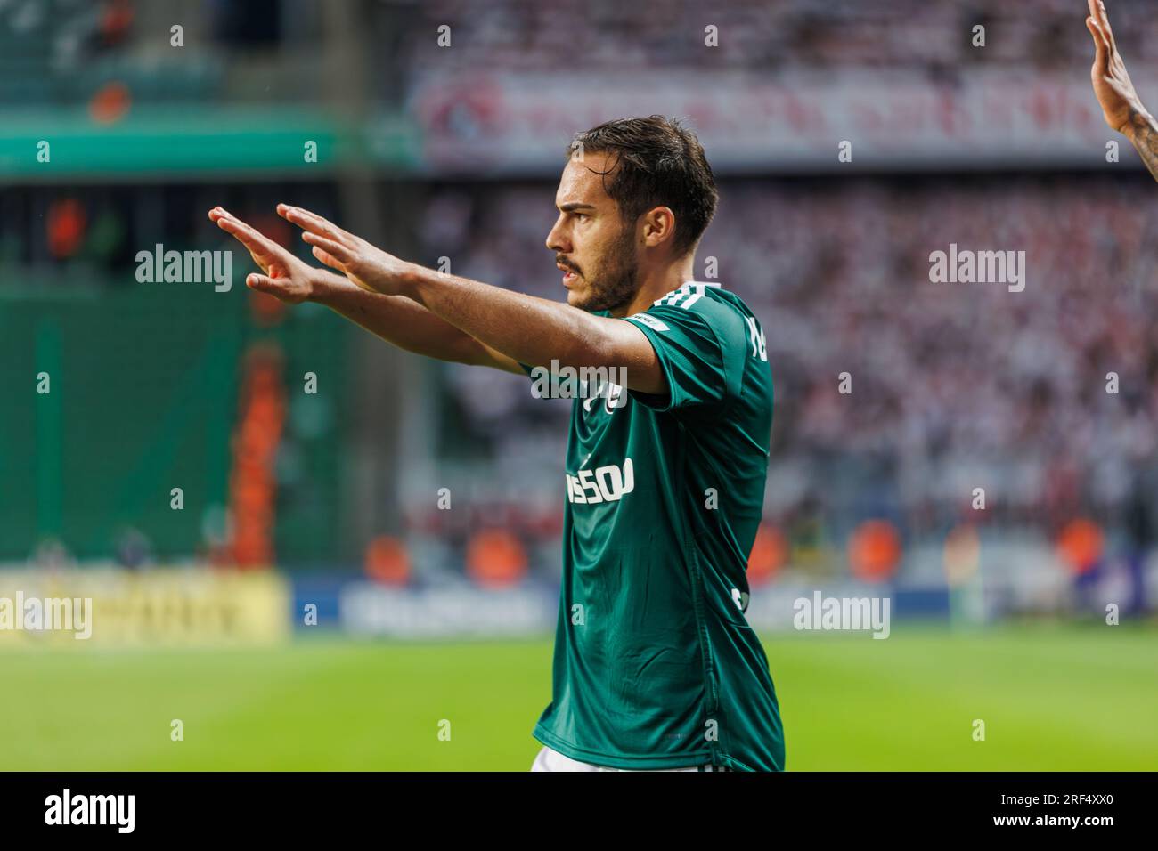 Tomas Pekhart lors du match PKO BP Ekstraklasa 2023/24 entre Legia Warszawa et LKS Lodz au stade municipal de Legia de Marshall Józef Piłsudski, Banque D'Images