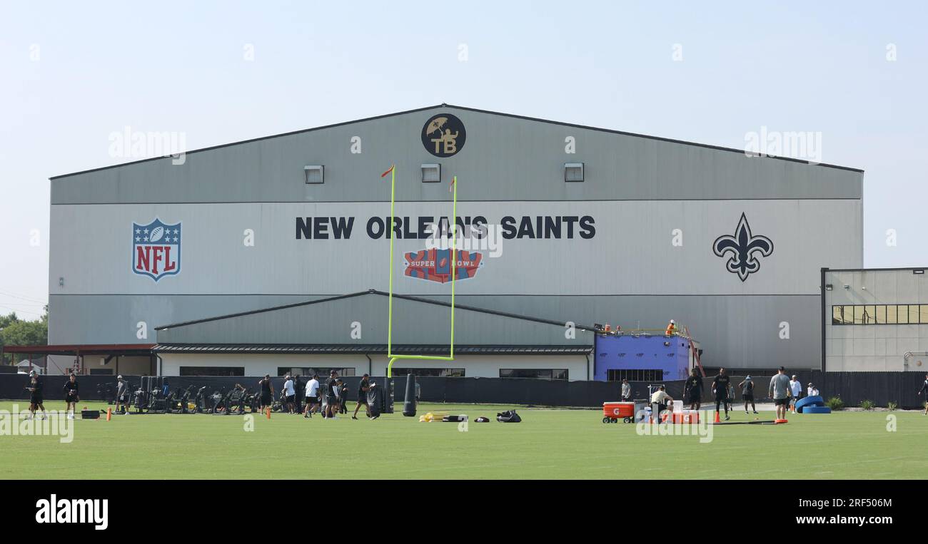 Metairie, États-Unis. 31 juillet 2023. L'installation est exposée pendant le camp d'entraînement des Saints de la Nouvelle-Orléans à l'Ochsner Sports Performance Center à Metairie, Louisiane, le lundi 31 juillet 2023. (Photo de Peter G. Forest/Sipa USA) crédit : SIPA USA/Alamy Live News Banque D'Images