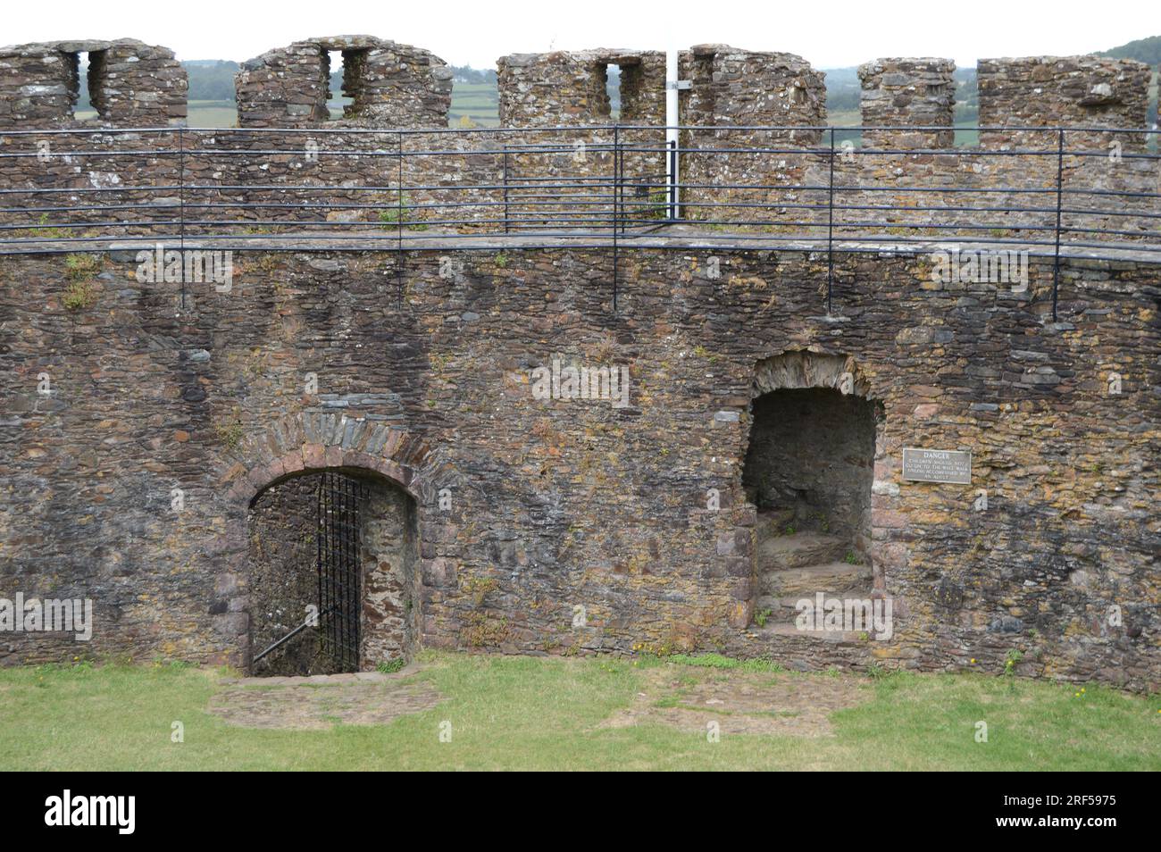 Les remparts du château de Totnes, Devon, Angleterre Banque D'Images