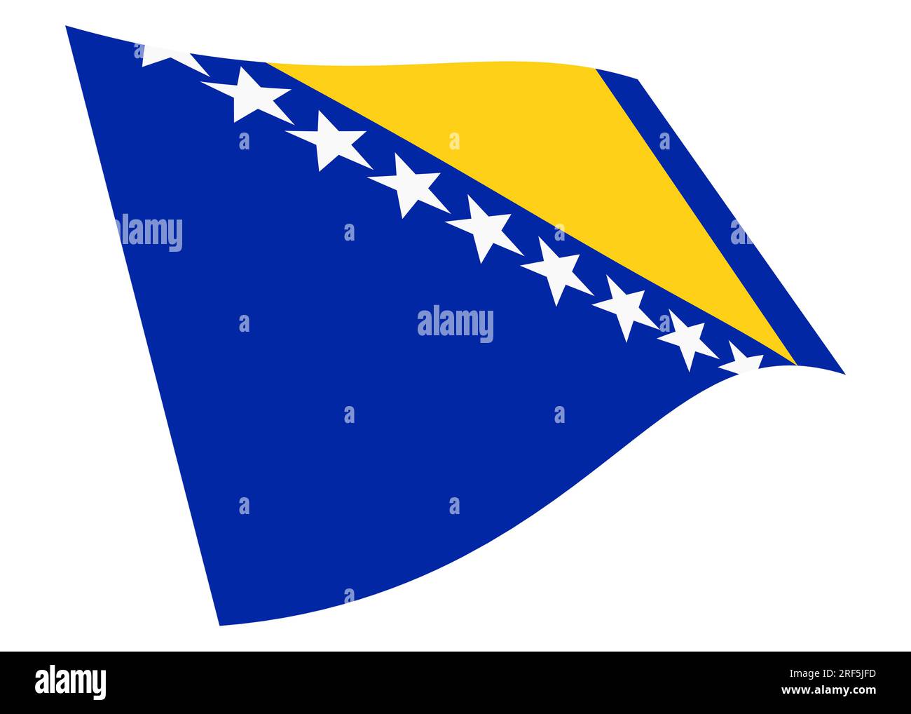 Bosnie Herzégovine agitant drapeau 3d illustration avec chemin de détourage Banque D'Images