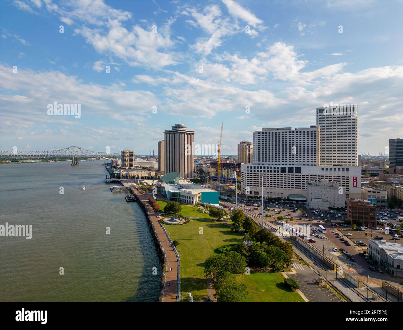 Photo aérienne Woldenberg Park New Orleans LA USA Banque D'Images