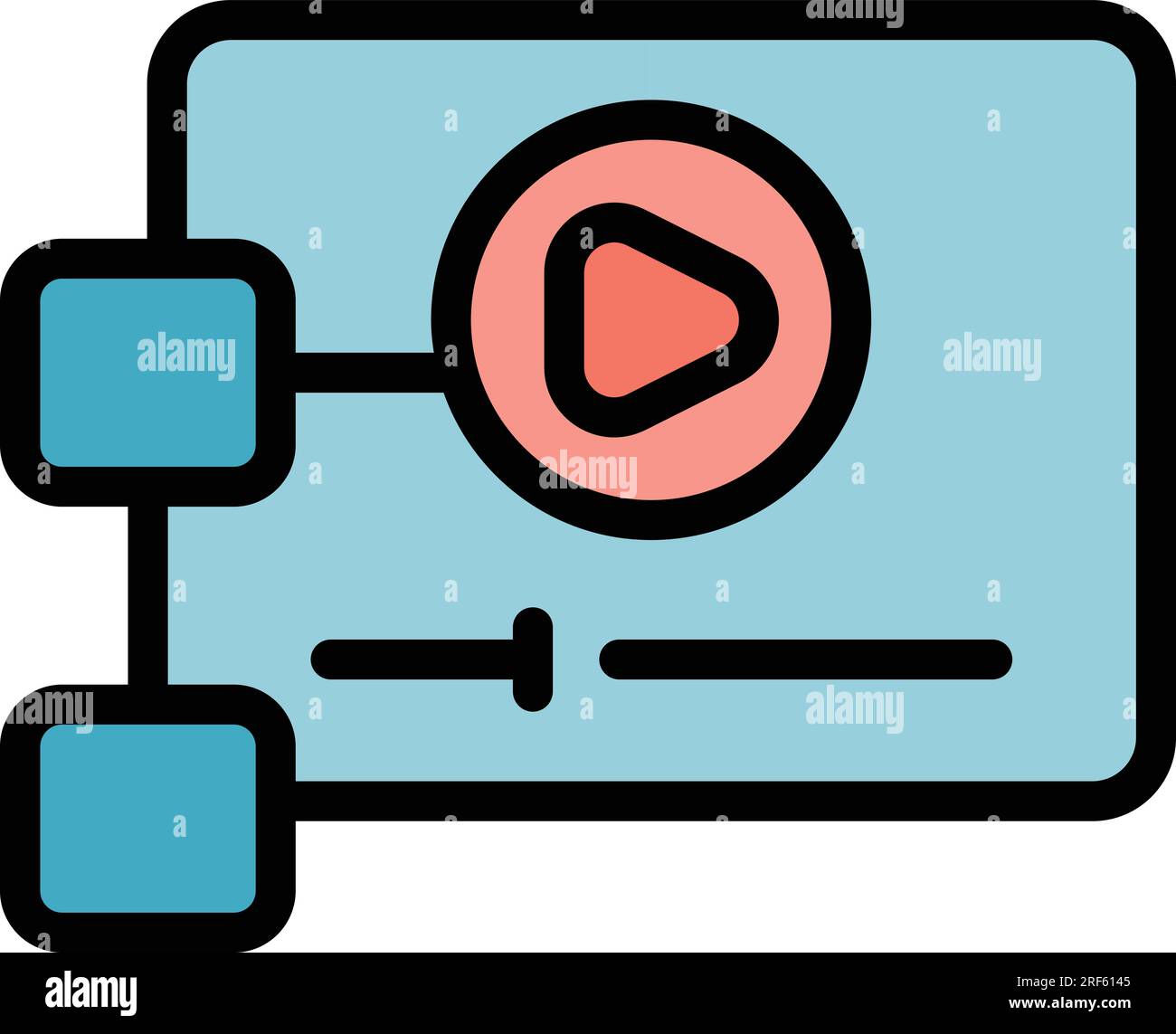 Vecteur de contour d'icône de jeu vidéo. Interface de jeu vidéo. Écran mobile couleur plat Illustration de Vecteur